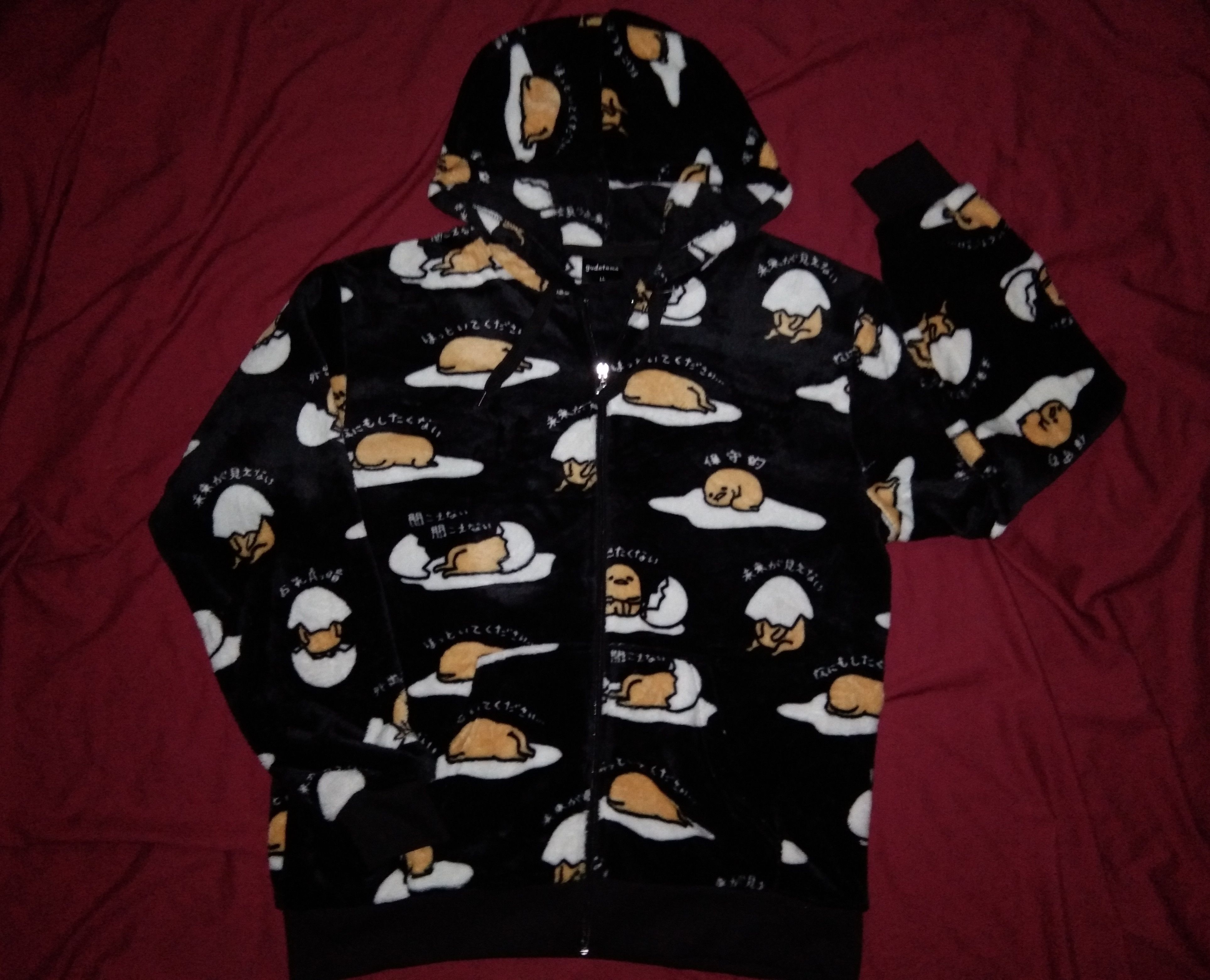 Japanese Brand 🍳Sanrio Gudetama fleece hoodie AOP anime kawaii cartoon Size US L / EU 52-54 / 3 - 1 Thumbnail