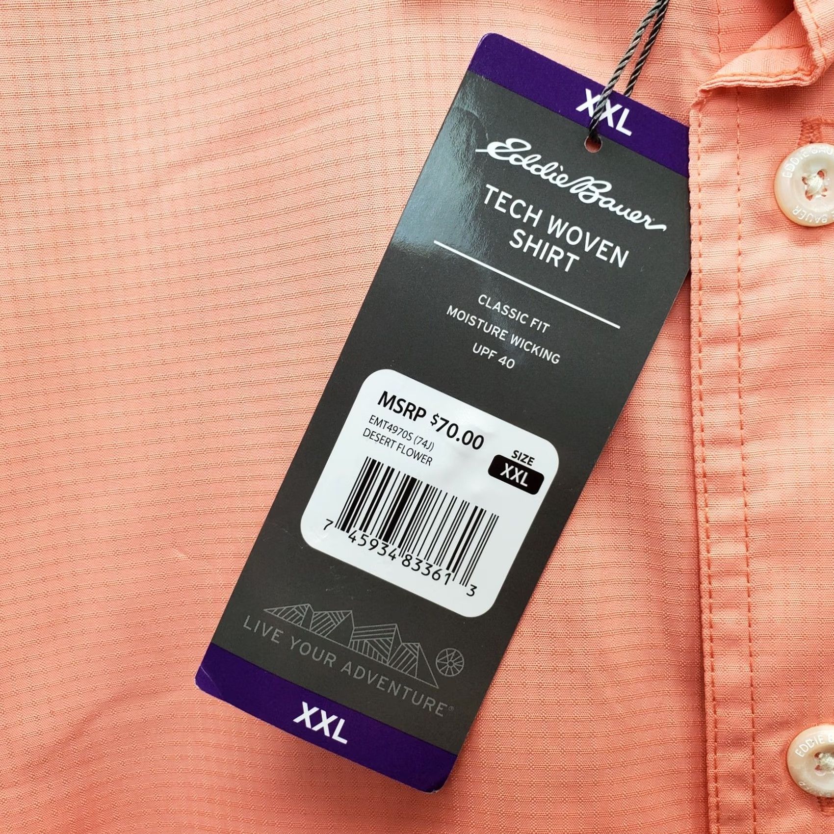Eddie Bauer Eddie Bauer Mens XXL Salmon Fishing Shirt Woven Tech EMT4970S(74J) Button-Up Short Sleeve Casual Outdoor Size US XXL / EU 58 / 5 - 6 Thumbnail