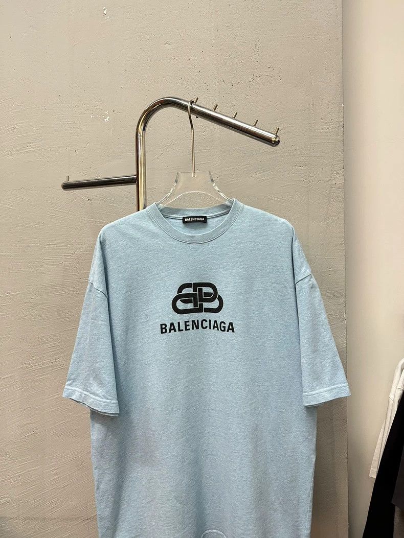 Balenciaga Short-sleeve smog blue buckle