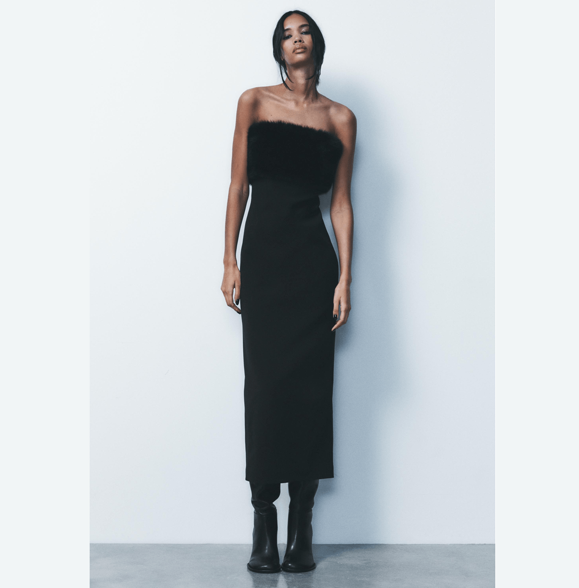 Zara ZARA Strapless Midi Dress Size S / US 4 / IT 40 - 3 Thumbnail