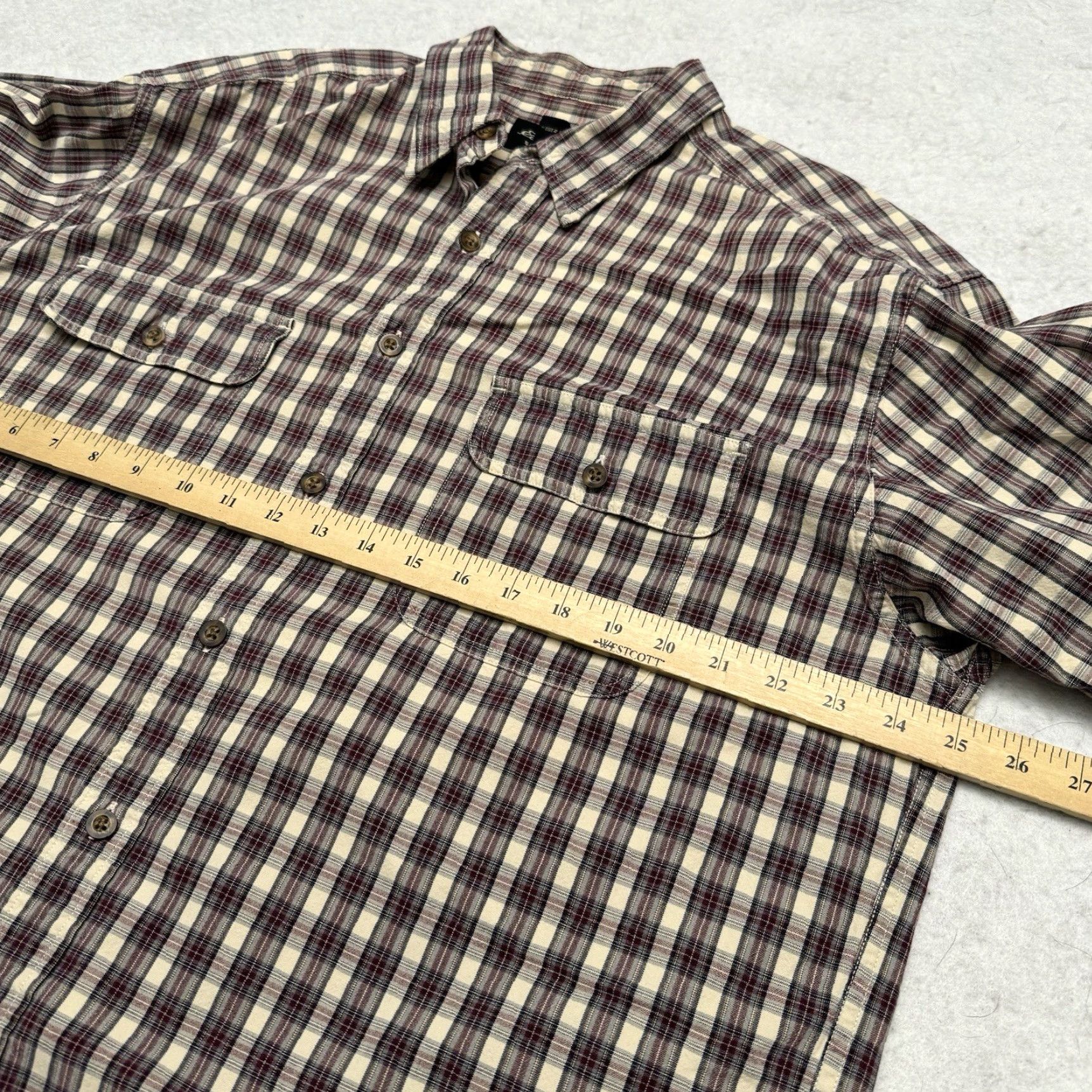 Eddie Bauer Eddie Bauer Men’s Large Relaxed Long Sleeve Button Up Flannel Plaid Red Cream Shirt Mens L Red Plaid Flannel Button-Up Shirt Size US L / EU 52-54 / 3 - 4 Thumbnail