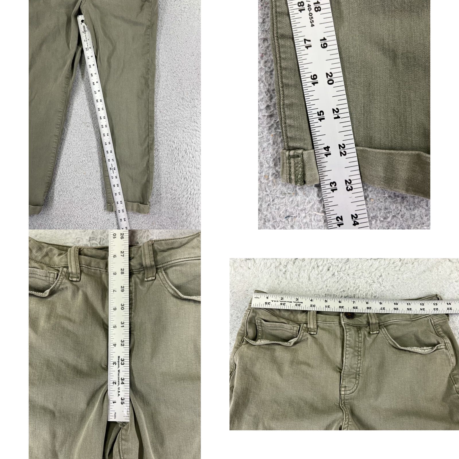 Vintage SO Jeans Women’s Jeans Crop Mid Rise 26x23 Green Denim Cotton Blend 11 Regular Mens Womens Boys Girls Size 32" / US 10 / IT 46 - 8 Thumbnail