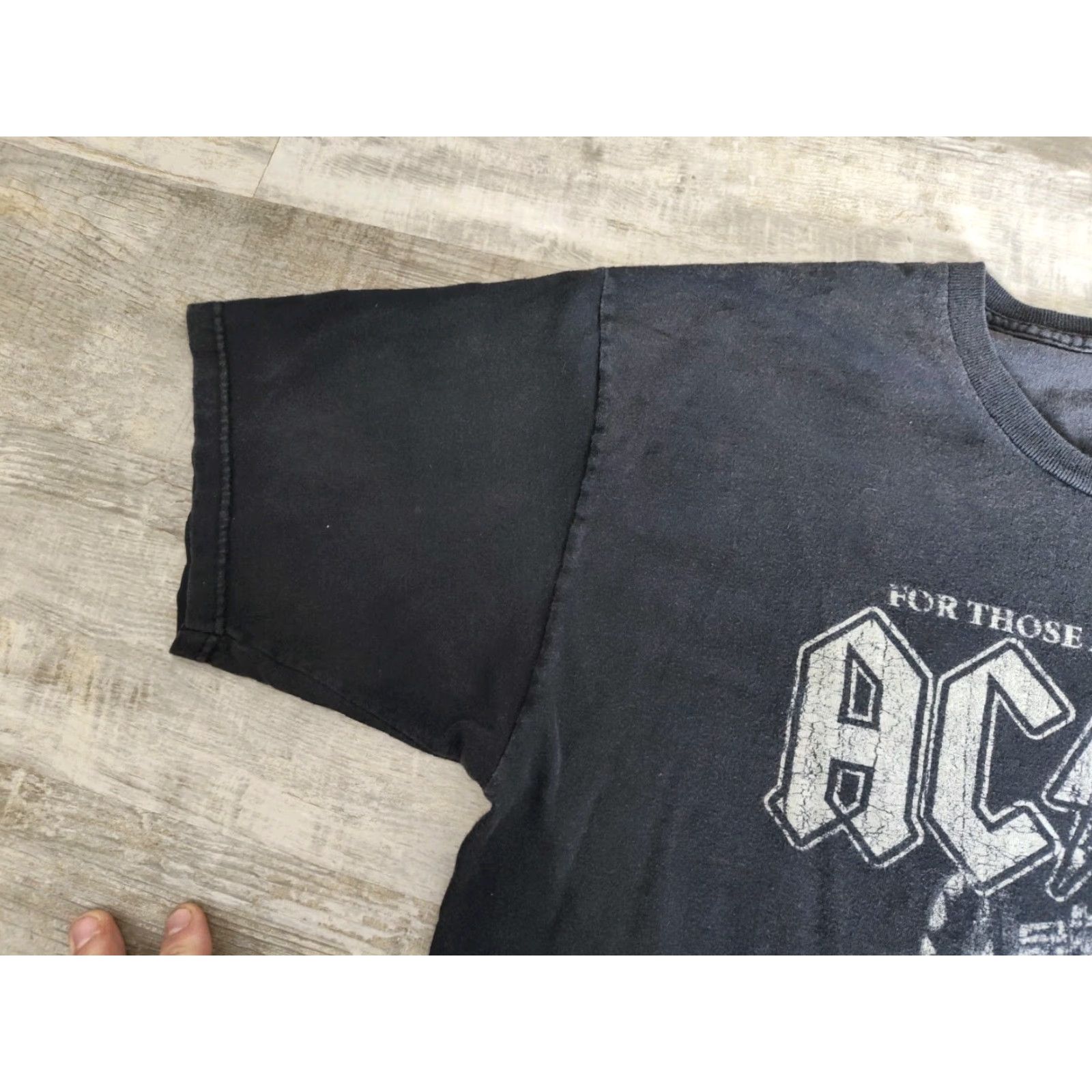 Vintage VINTAGE AC/DC For Those About To Rock Black T Shirt Rock Shirt Men M/L Cotton Weathered Graphic Print Crew Neck Short Sleeve UK Tour Weathered Faded Size US M / EU 48-50 / 2 - 5 Thumbnail