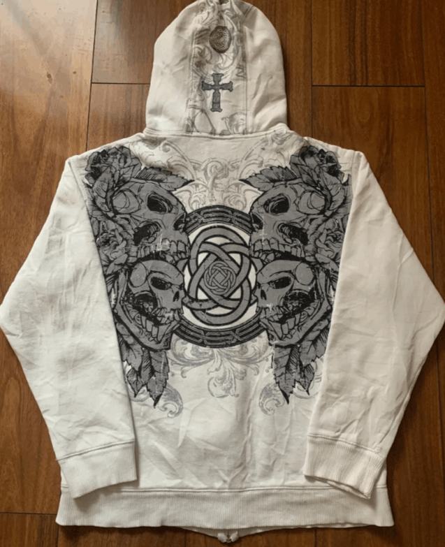 Japanese Brand Oversized Skull Print Hooded Size US L / EU 52-54 / 3 - 2 Thumbnail