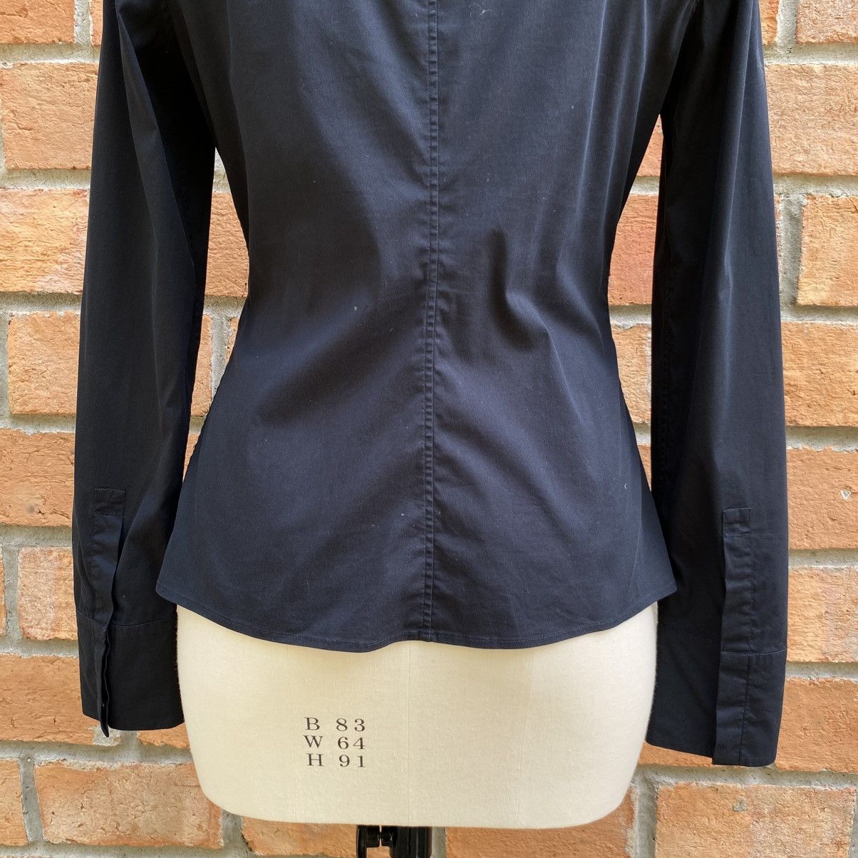 Jil Sander Jil Sander Black Fitted Long-Sleeve Stretch Shirt Size XS / US 0-2 / IT 36-38 - 16 Thumbnail