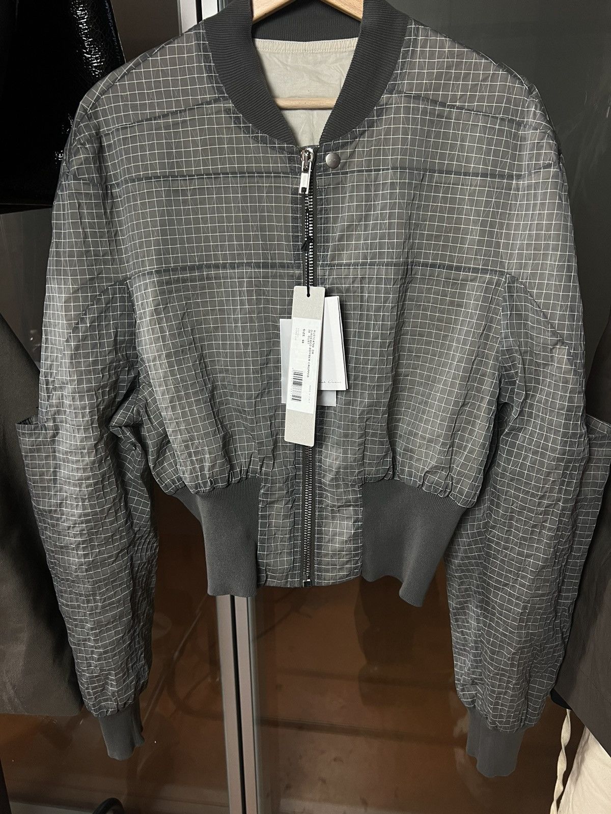 RICK OWENS GIRDERED BOMBER CROPPED DUST