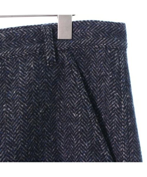 Comme des Garcons SHIRT Cropped Pants herringbone slit knee pattern zipper Navy Size US 35 - 3 Thumbnail