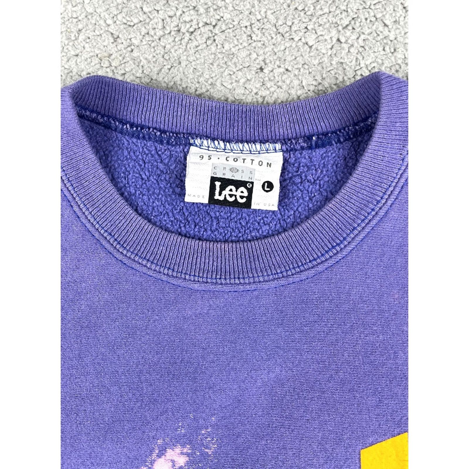 Lee Vintage Lee Sweatshirt Cross Grain Adult Large Purple USA L Crew Neck Pullover Graphic Print 90s Mens Size US L / EU 52-54 / 3 - 4 Thumbnail