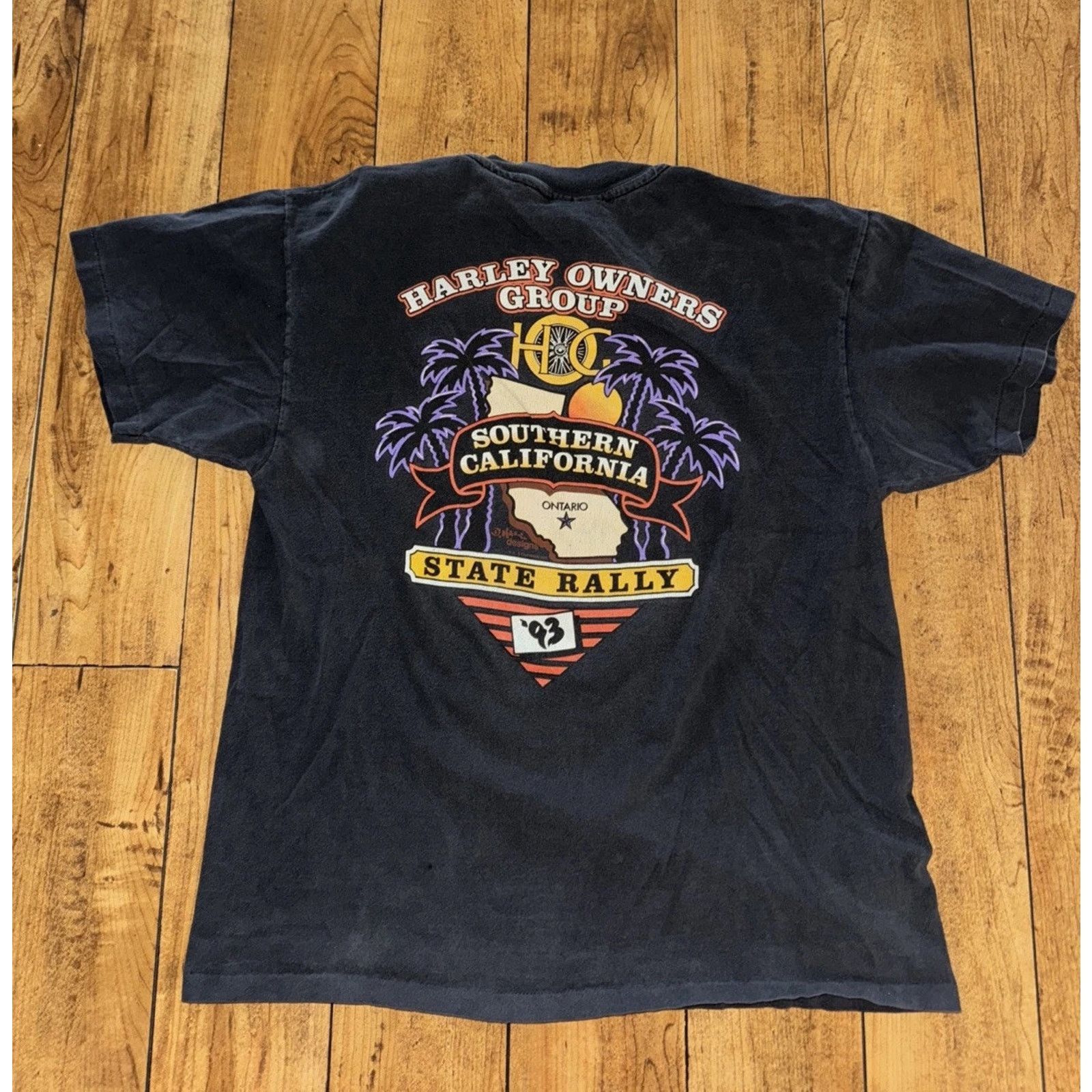 Harley Davidson × Vintage Vintage 1993 Harley Davidson T-Shirt Black 19x25 Large Size US L / EU 52-54 / 3 - 1 Thumbnail