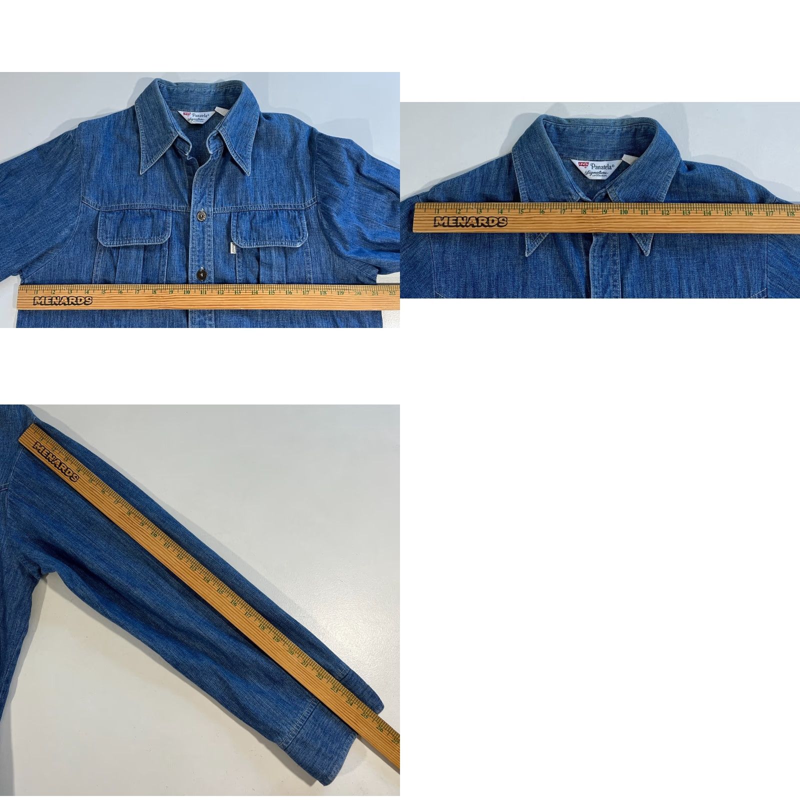 Levi's VINTAGE Levi's Panatela Signature Collection Denim Shirt Mens L Blue 70s Classic Americana Button-Up Pockets Size US L / EU 52-54 / 3 - 10 Thumbnail