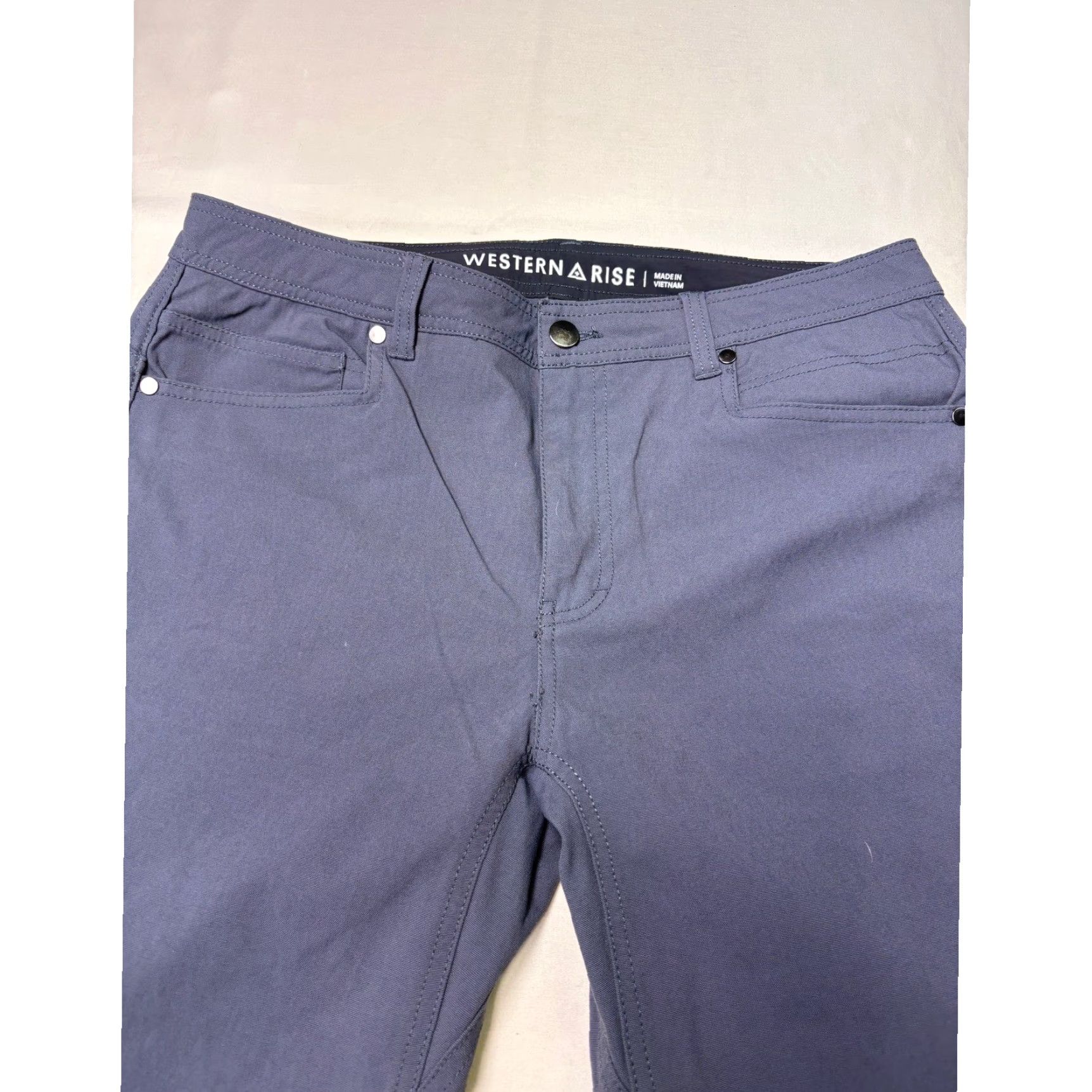 Vintage Western Rise AT Slim Rivet Pants Slim Pant 33 Regular Blue Gray Nylon Spandex Water Resistant 5-Pocket Men Pants Size US 33 - 2 Thumbnail