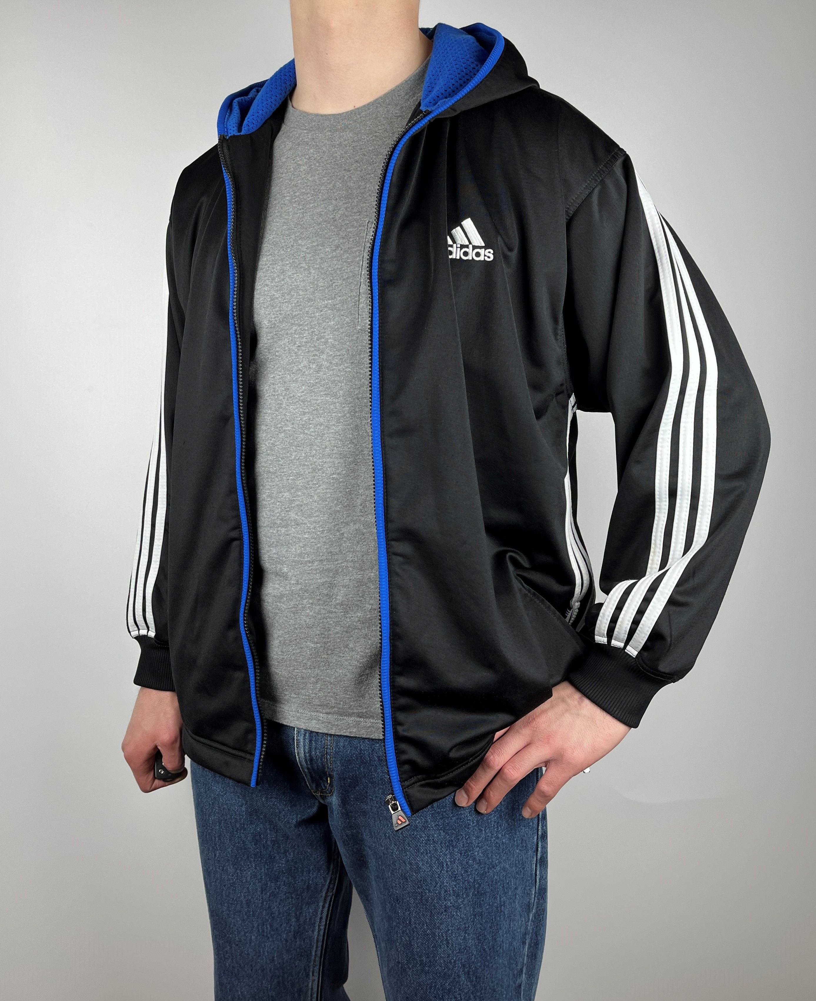Adidas 90's Adidas Big Logo Back Vintage Full Zip Hoodie Size US L / EU 52-54 / 3 - 17 Thumbnail