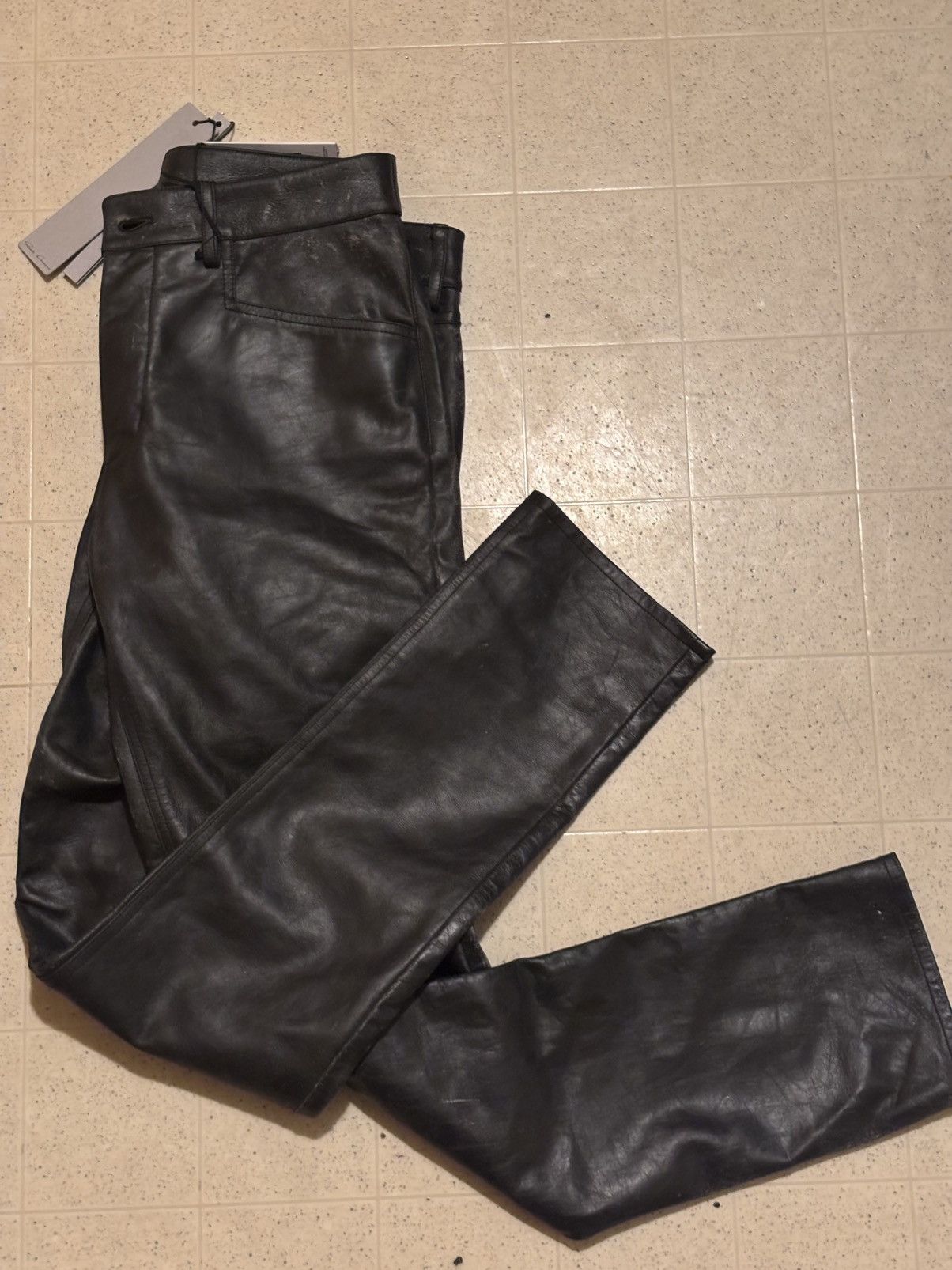 Rick Owens Drkshdw Rick Owens Tyrone Leather Jeans Brand New SS25 Size US 31 - 8 Thumbnail