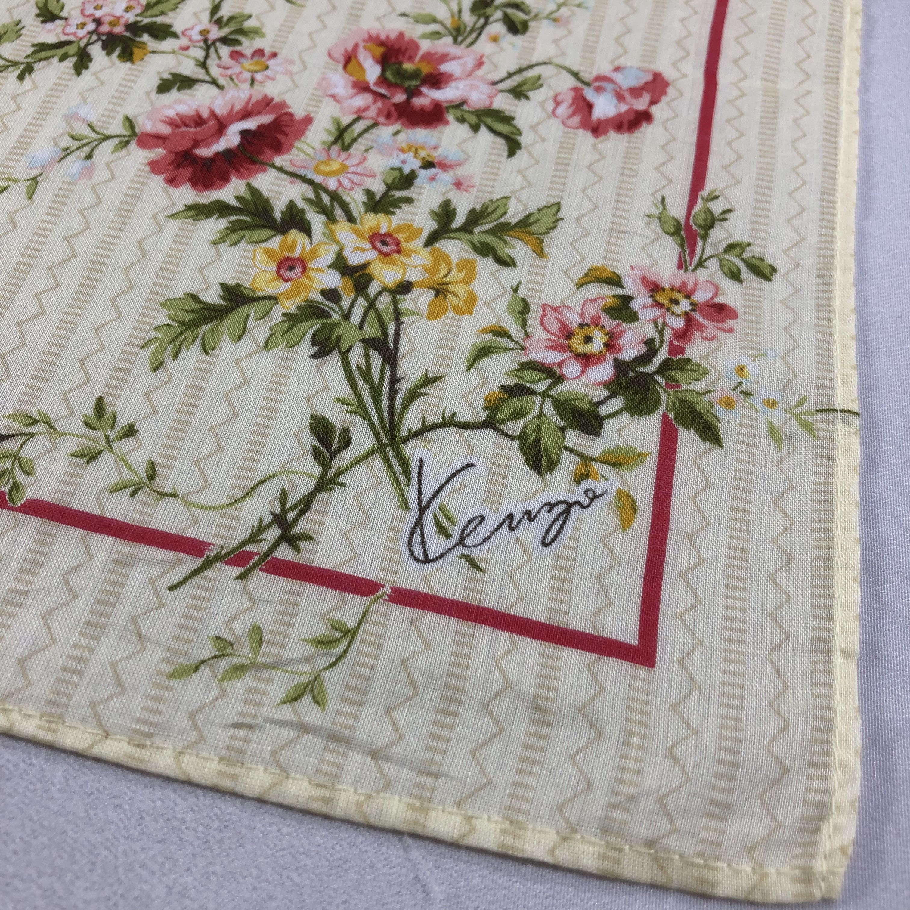 Kenzo Kenzo Floral Handkerchief Neckerchief Bandana H2174 Size ONE SIZE - 4 Thumbnail