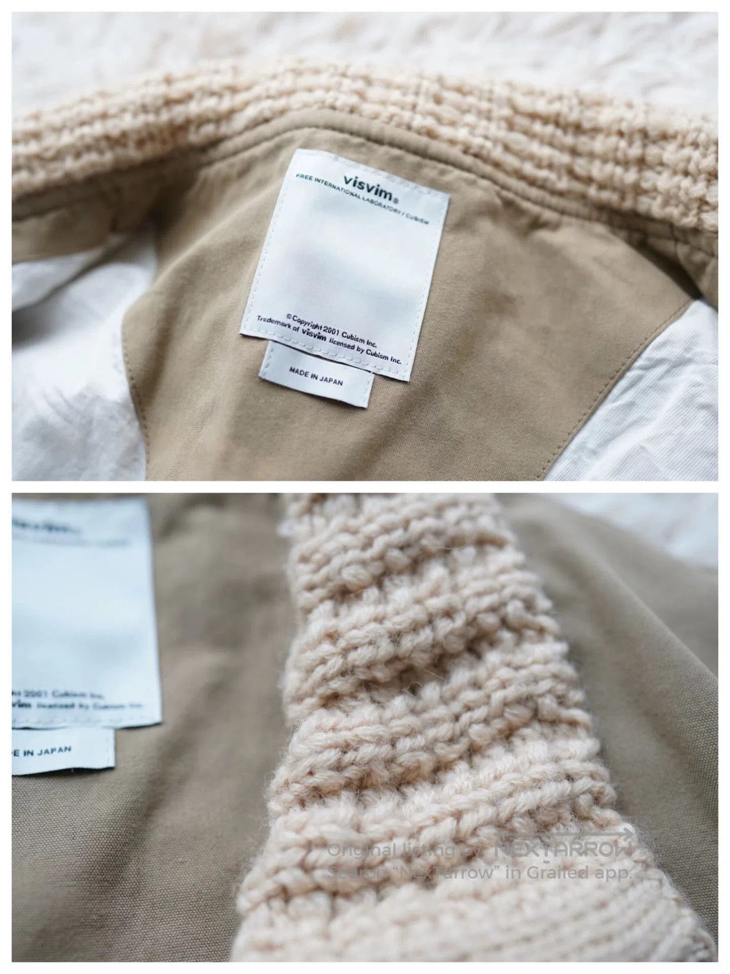 Visvim Beige Bomber Jacket with Knit Collar and Cuffs. Size US M / EU 48-50 / 2 - 2 Thumbnail