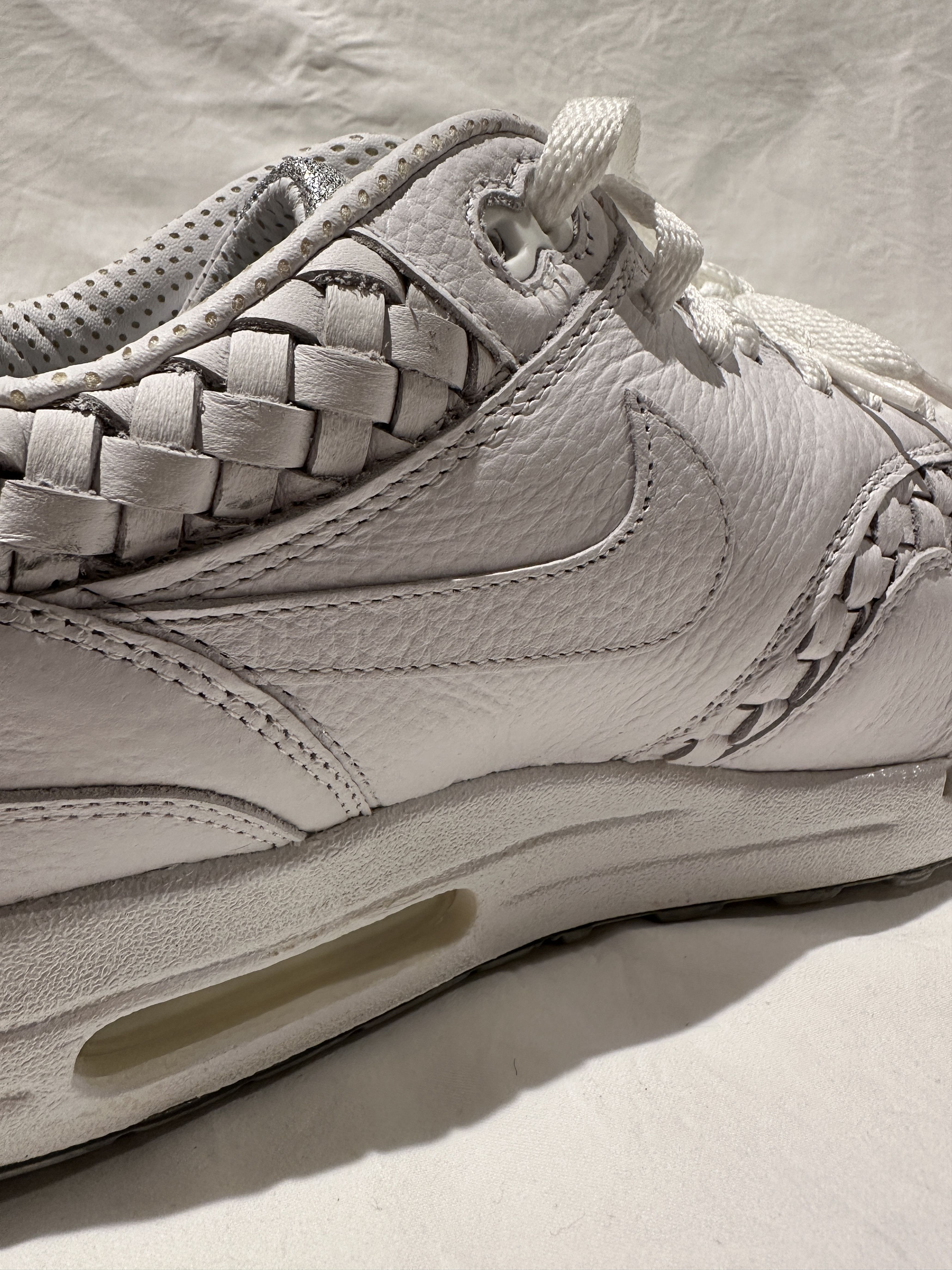 Nike NEW NIKE AIR MAX 1 PREMIUM SP WHITE 'WOVEN LEATHER' SZ 11 Size US 11 / EU 44 - 8 Thumbnail