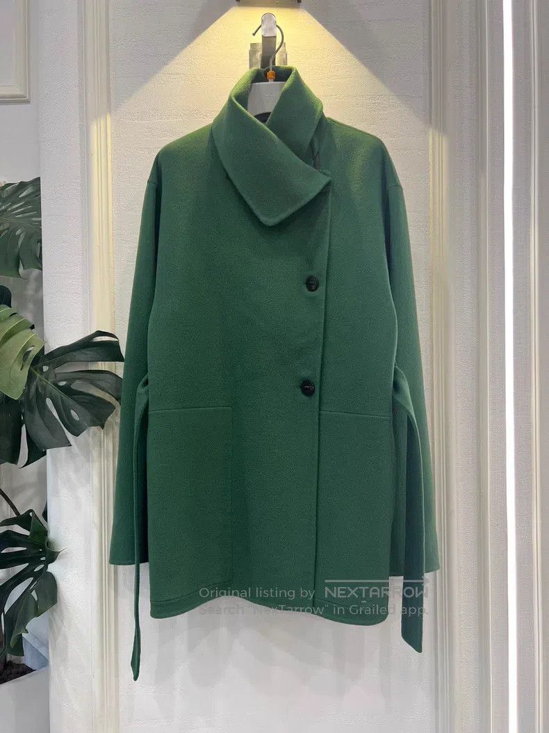 Hermes Hermes Green double-faced cashmere coat Size XS / US 0-2 / IT 36-38 - 2 Thumbnail