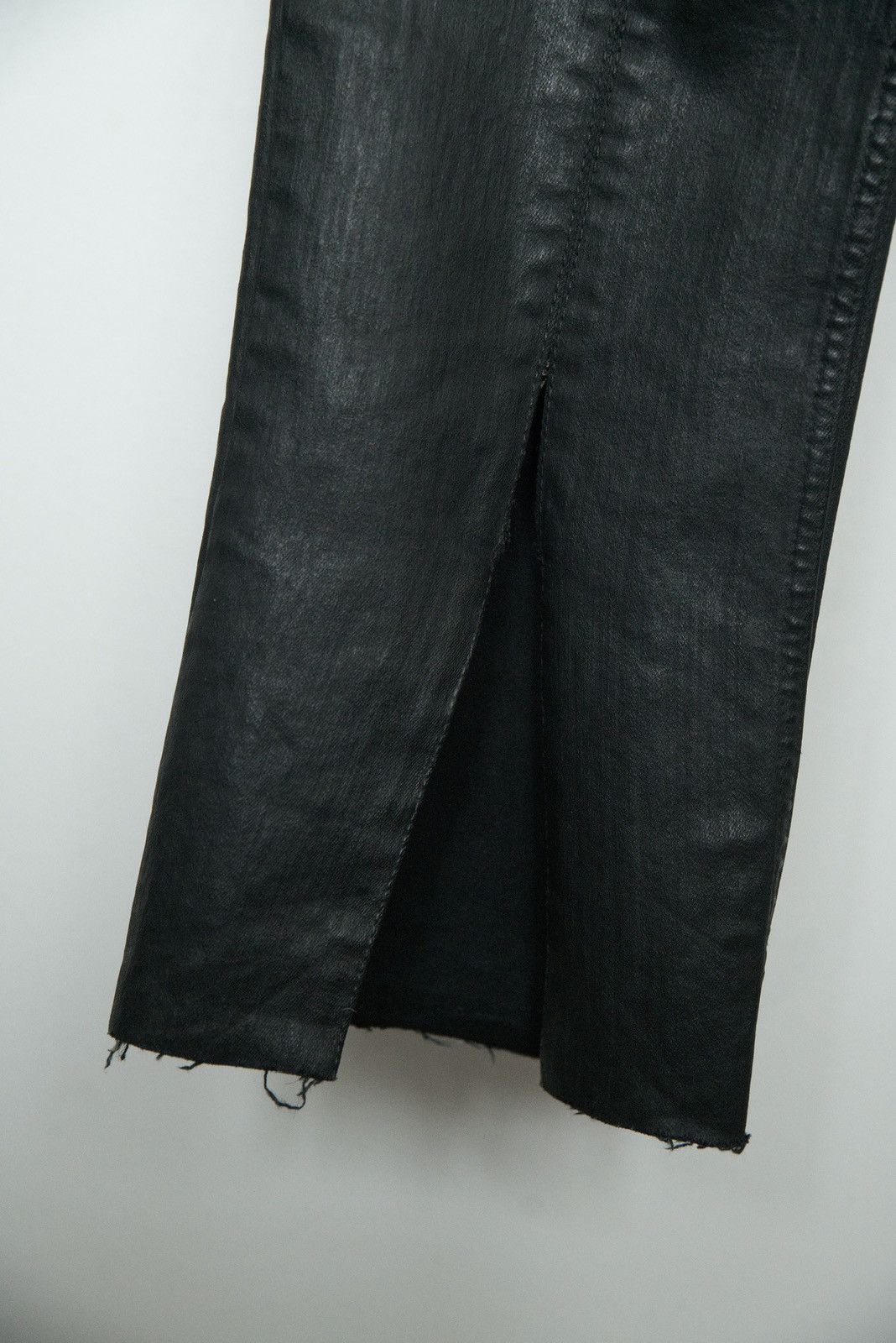 Rick Owens DRKSHDW slit cut waxed pants