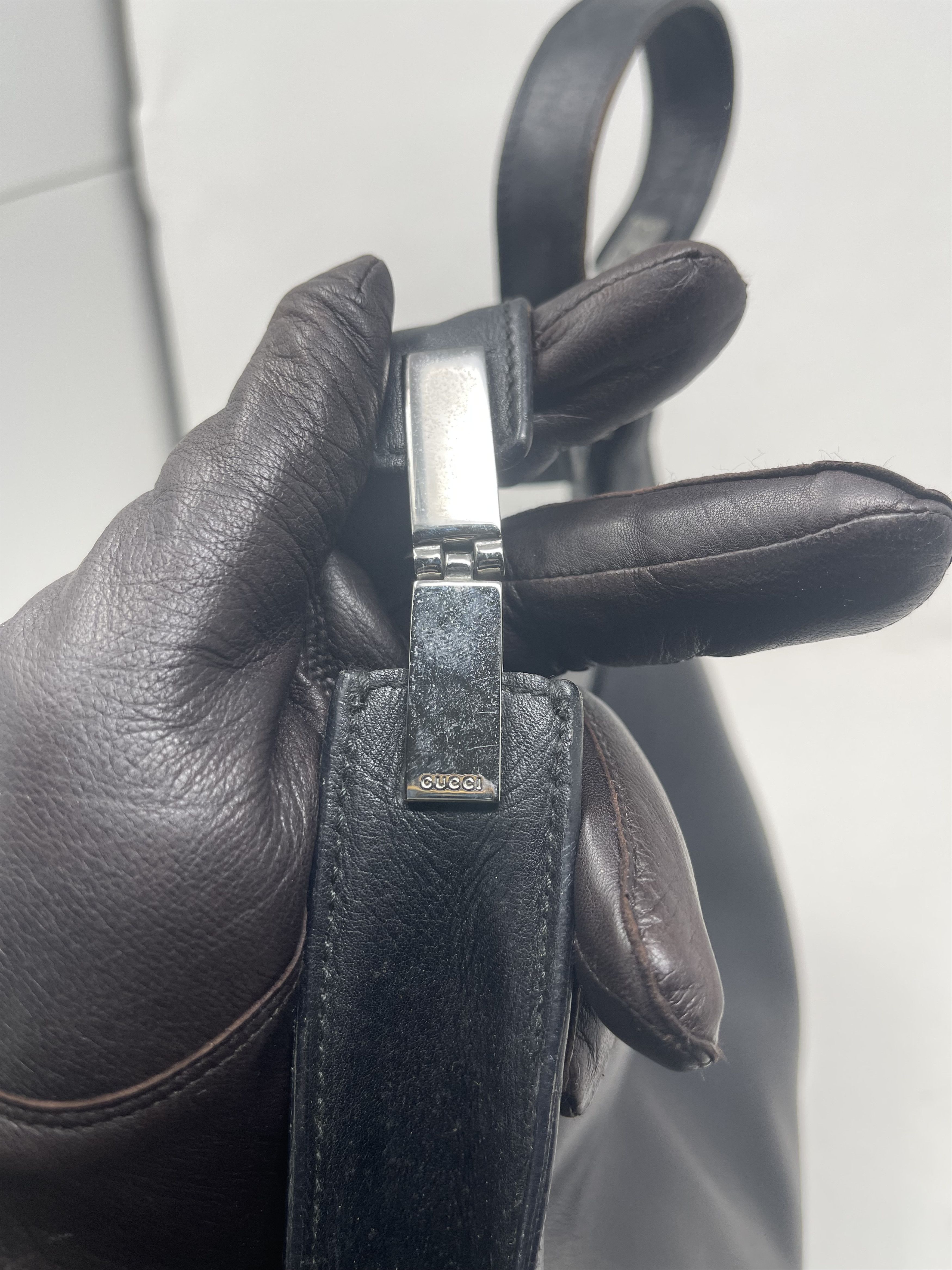 Gucci Gucci Hobo Black Leather Bag Size ONE SIZE - 11 Thumbnail
