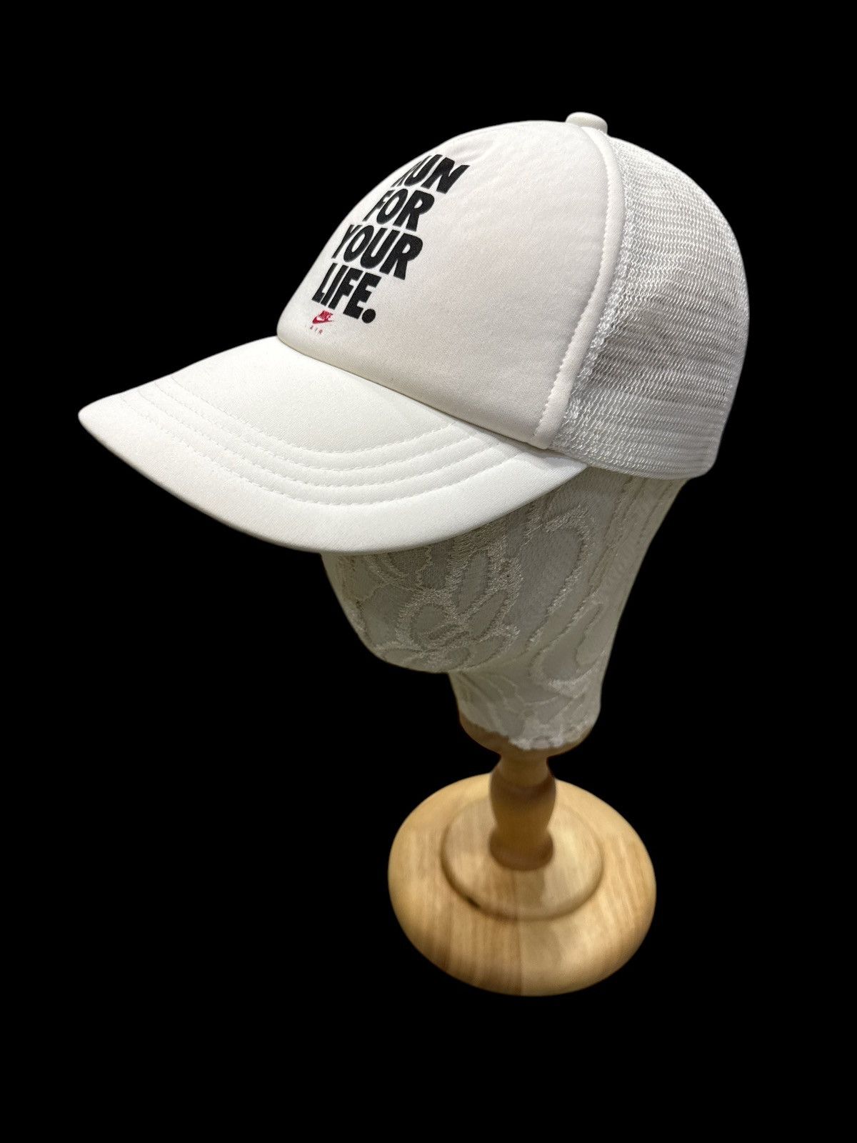 Nike × Vintage VINTAGE NIKE RUN FOR YOUR LIFE TRUCKER SNAP BUTTON CAP Size ONE SIZE - 3 Thumbnail