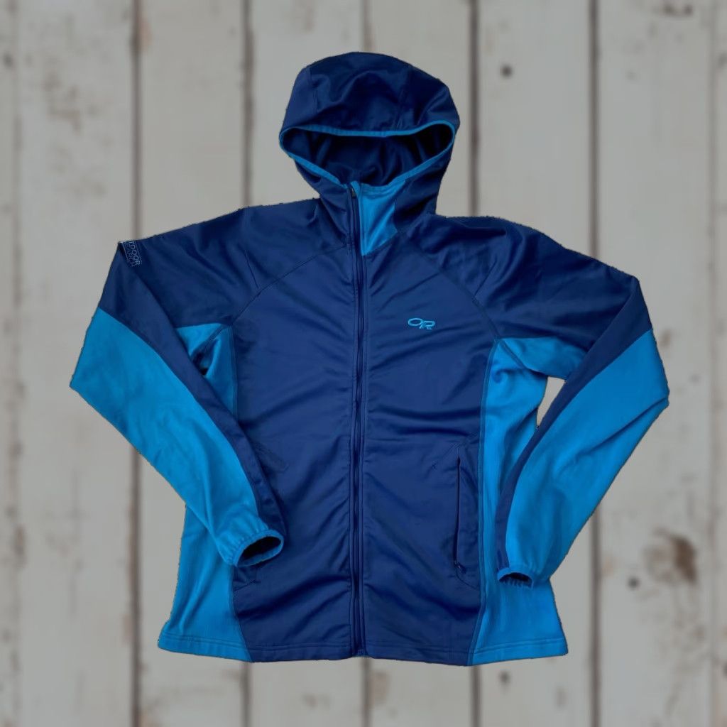 Outdoor Research Outdoor Research Hoodie Jacket Womens Large Blue Lightweight Jacket Hooded Softshell Mid-Length Size L / US 10 / IT 46 - 1 Thumbnail