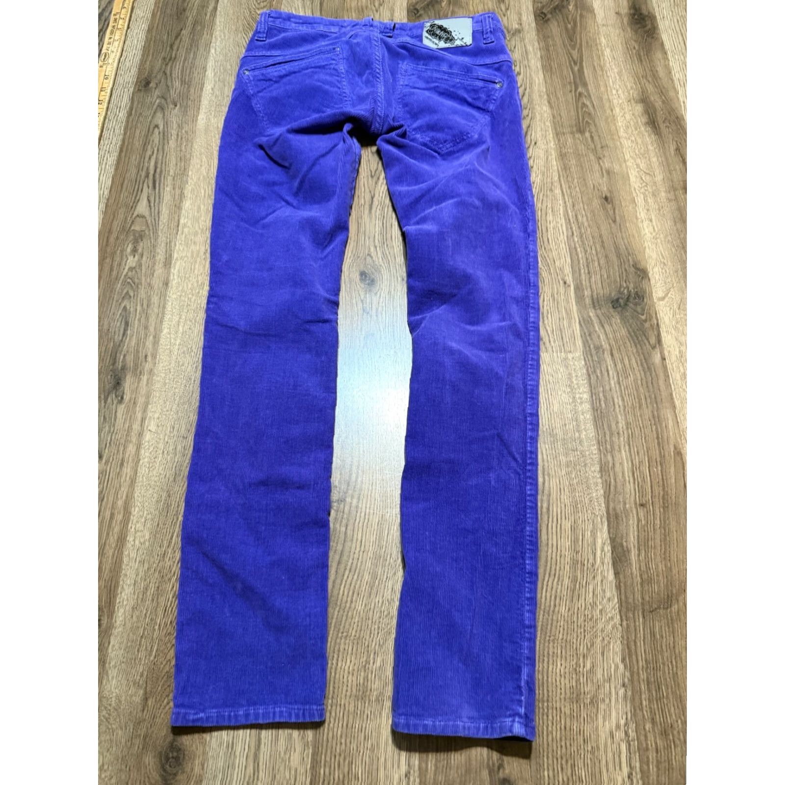 Denime Nikita Denim Pants Womens 29 Purple Corduroy Low Rise Pants Casual Bohemian Regular Inseam 30in Size 29" - 2 Thumbnail