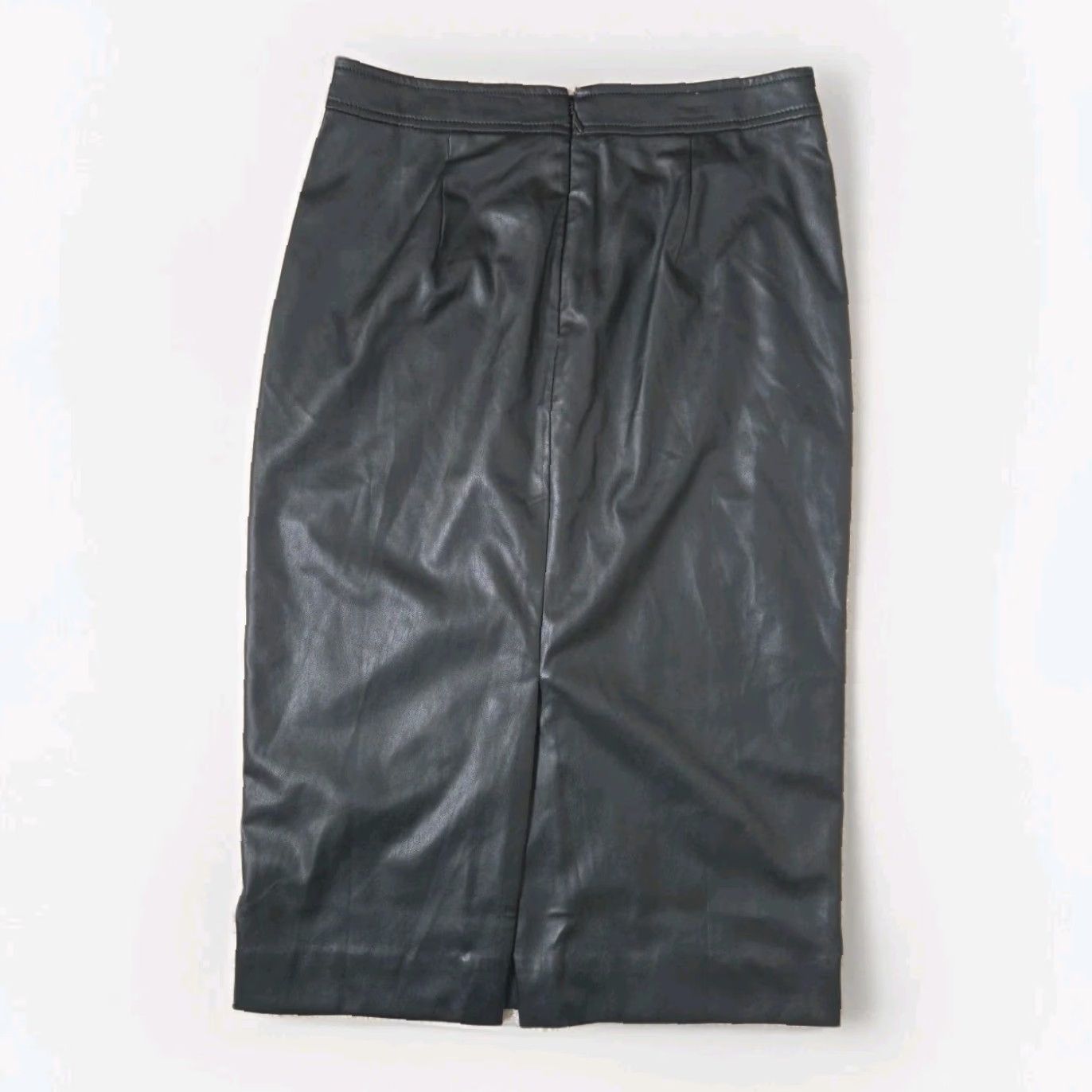 J.Crew VINTAGE J.CREW No. 3 Pencil Skirt Faux Leather Womens 4 EUC Lined Zip Closure BM946 Size 27" / US 4 / IT 40 - 3 Thumbnail