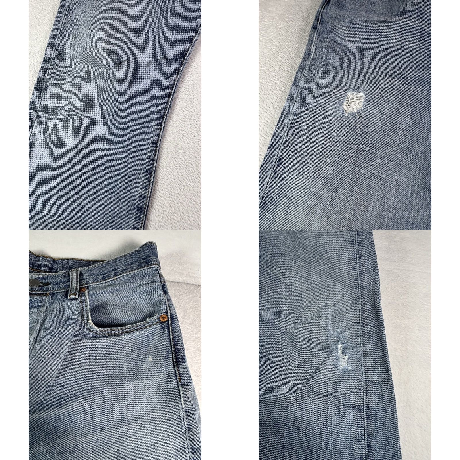 Levi's VINTAGE Levi's 501 Jeans Men Straight Leg Button Fly Distressed Workwear 33x30 Blue Denim Size 33 Regular Men’s Retro Classic Size US 33 - 11 Thumbnail