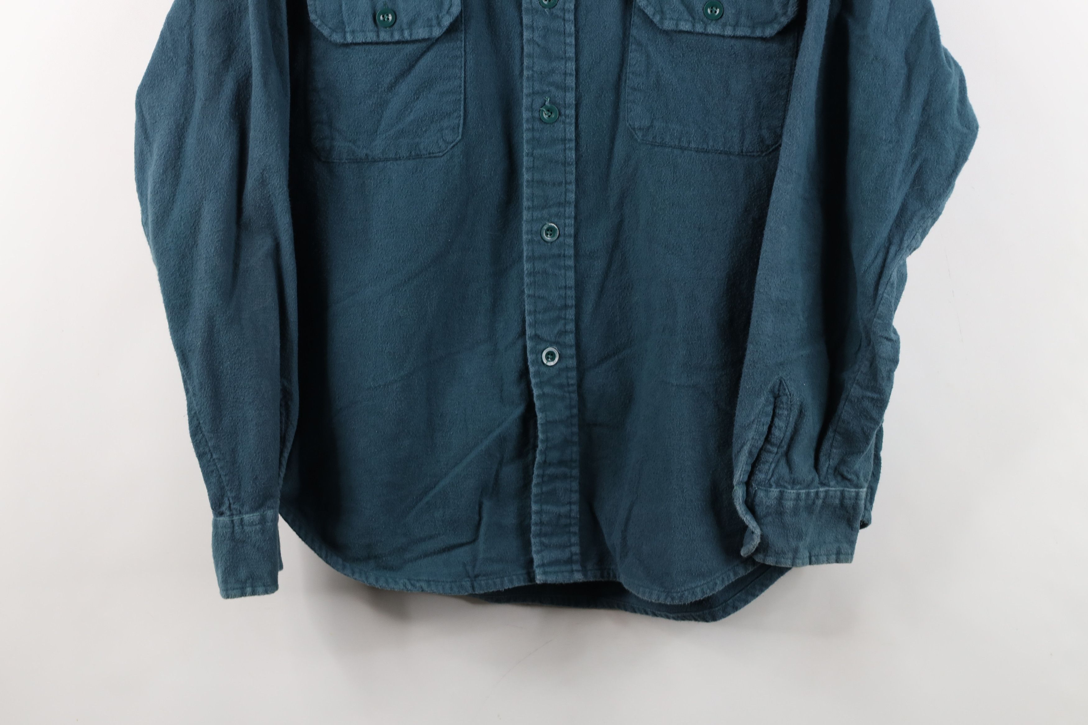 Vintage Vintage 70s Streetwear Fit Chamois Cloth Button Shirt Green Size US M / EU 48-50 / 2 - 3 Thumbnail