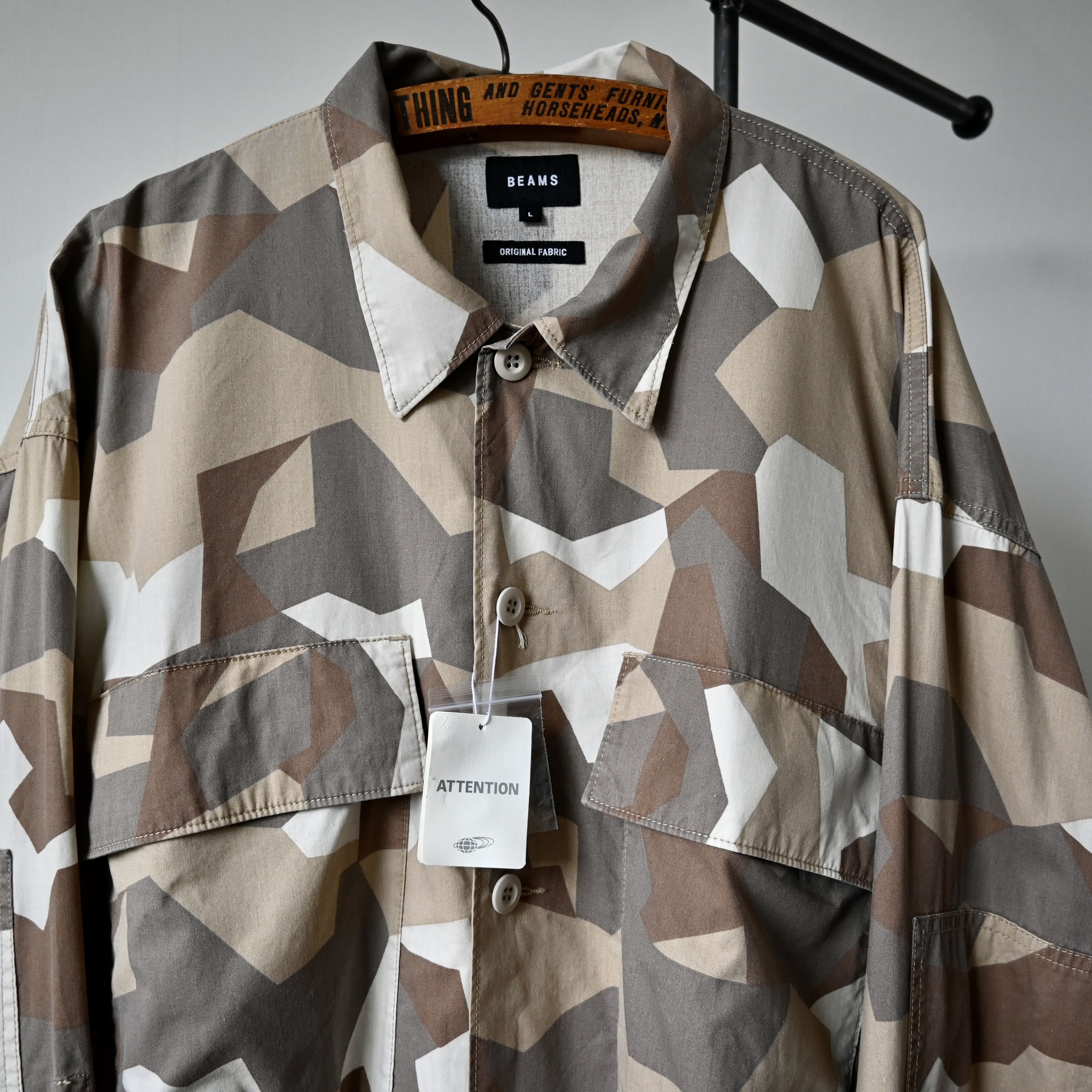Beams Japan UNUSED, BEAMS 55/45 cotton rayon M90 camo oversized shirt Size US XL / EU 56 / 4 - 5 Thumbnail