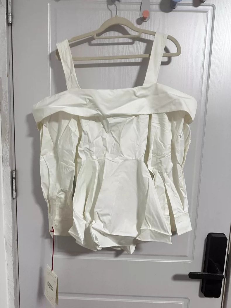 Alexander McQueen Alexander McQUEEN size 42 White deconstructive shirt 2505- Size L / US 10 / IT 46 - 3 Thumbnail
