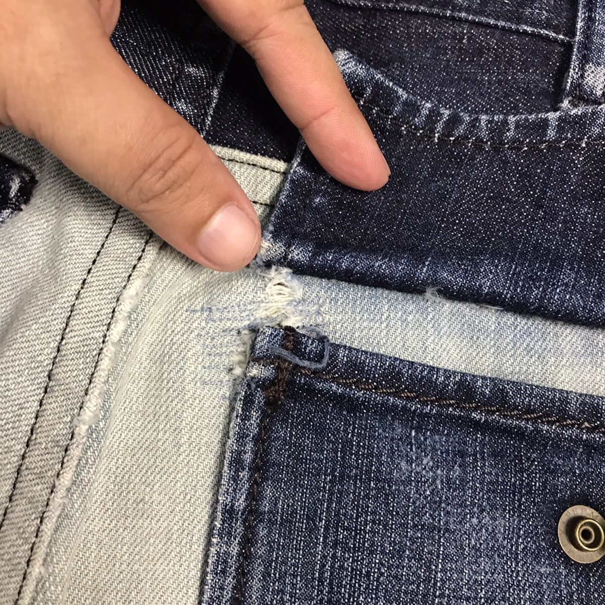 Number (N)ine NUMBER NIME LIGHT DENIM BUSHPANTS DISTRESS JEANS Size US 30 / EU 46 - 13 Thumbnail