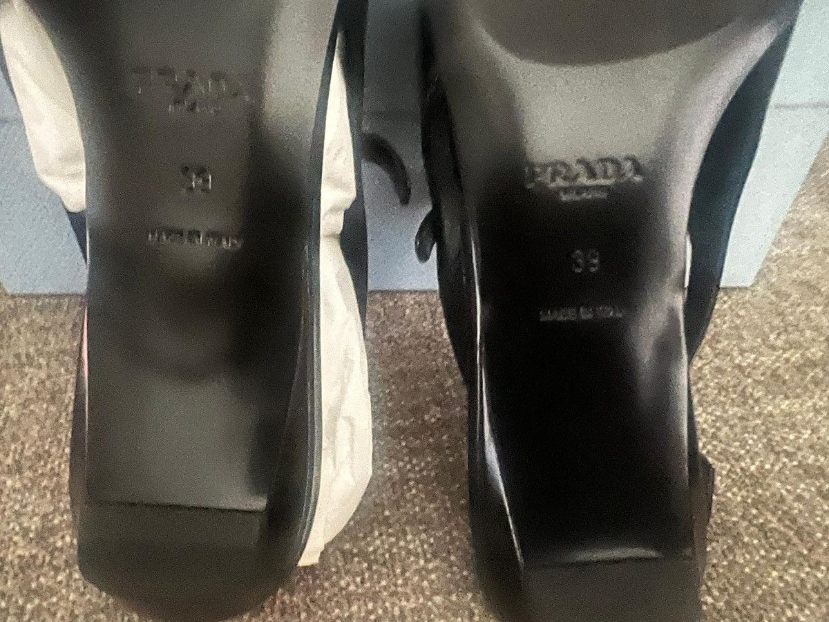 Prada Black Prada leather square toe slingback ballerina shoes Size US 8 / IT 38 - 5 Thumbnail