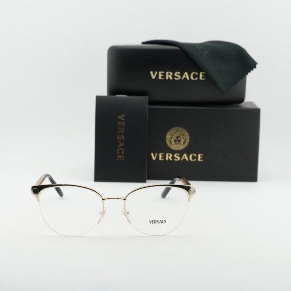 Versace Versace VE1297 1002 Eyeglasses Gold 53mm Cat Eye Frame Size ONE SIZE - 11 Thumbnail