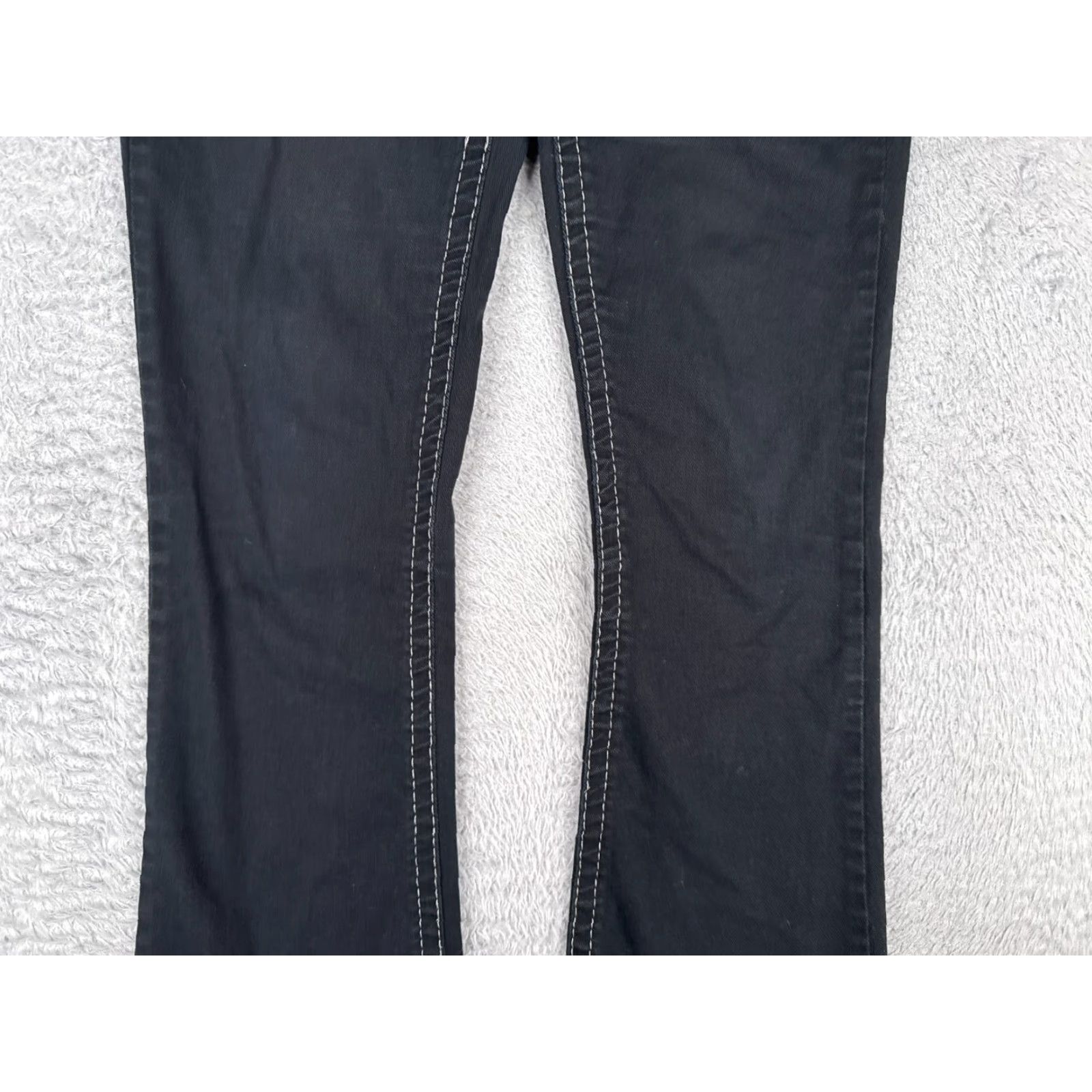 Vintage Amethyst Jeans Women's Jeans 7 Black Denim Bootcut Low Rise 31in Inseam Cotton Blend Distressed Pockets Western Size 28" / US 6 / IT 42 - 4 Thumbnail