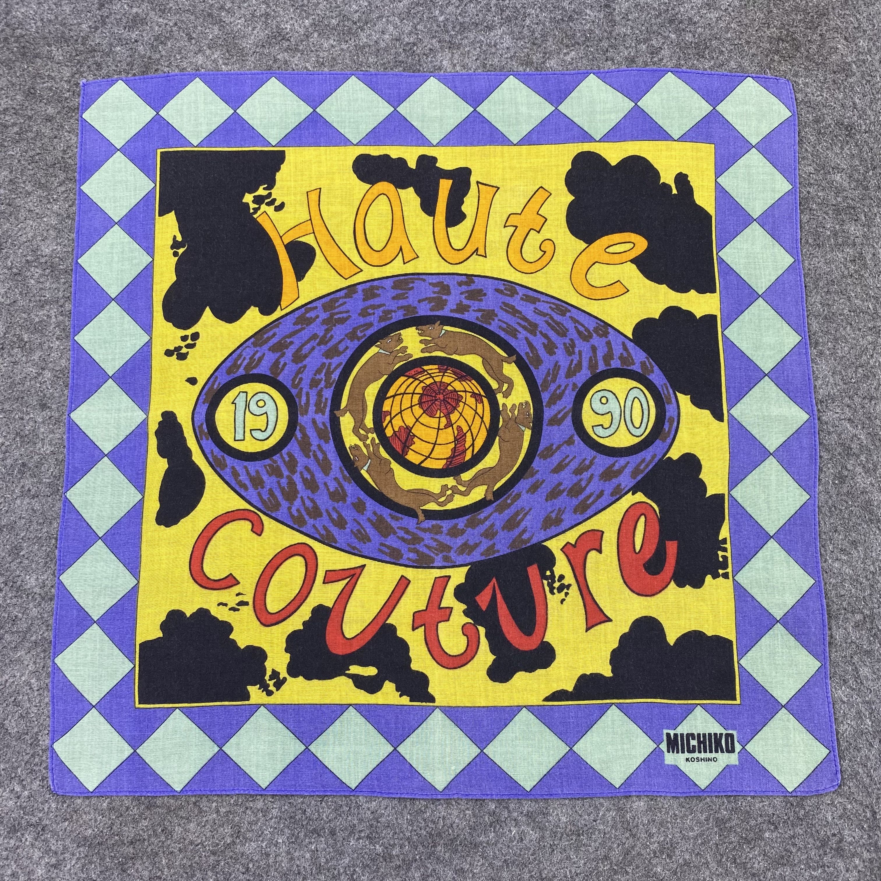 Japanese Brand Michiko Koshino Handkerchief Neckerchief Bandana-B1912 Size ONE SIZE - 3 Thumbnail