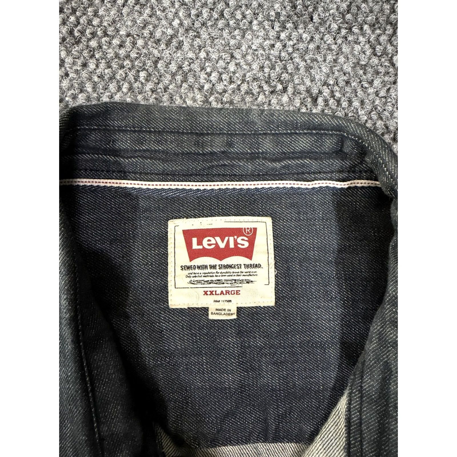 Levi's Levi's Shirt Mens 2XL Gray Denim Western Long Sleeve Snap Front Casual Size US XXL / EU 58 / 5 - 3 Thumbnail