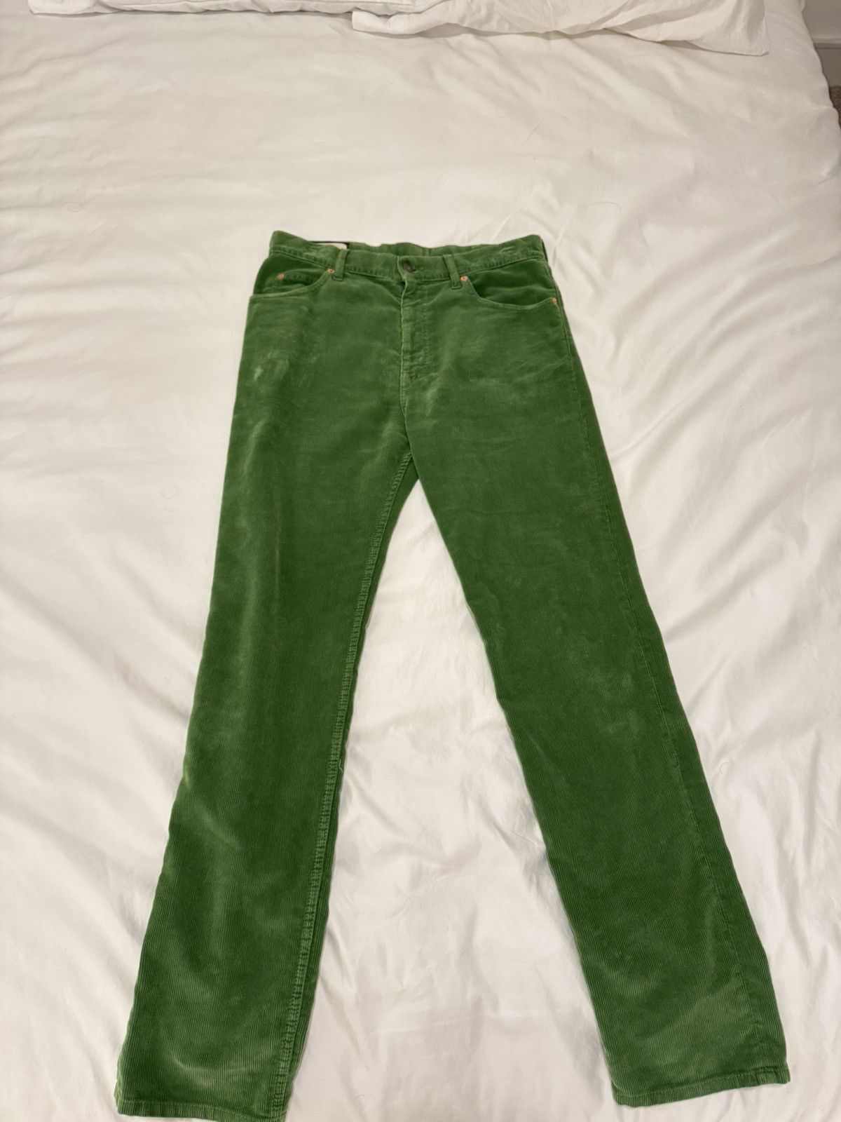 Gucci Gucci Green Washed Velvet Corduroy Trousers (FW 2021) Size US 33 - 1 Thumbnail