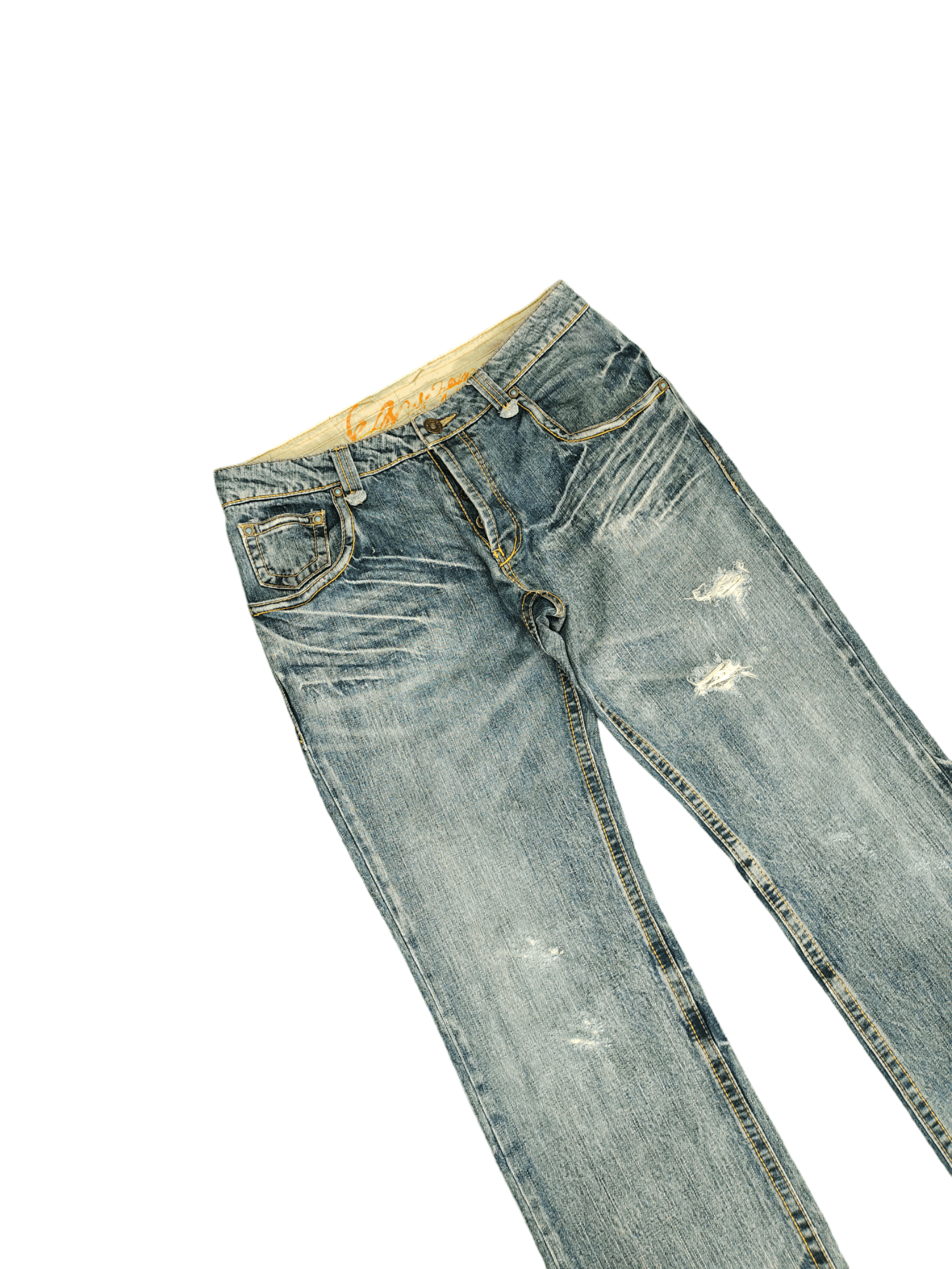 Ermenegildo Zegna EZ By Zegna Distressed Denim Jeans Ermenegildo Zegna Size US 31 - 5 Thumbnail