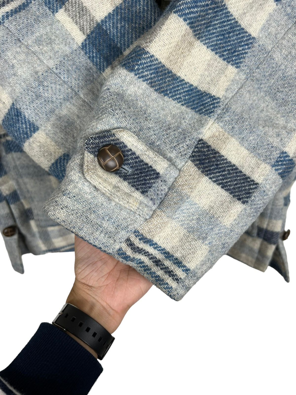 Japanese Brand 🔥 PAT HAGUE NAKAMURA WOOL PATCHWORK RIM COAT JACKET Size US L / EU 52-54 / 3 - 12 Thumbnail