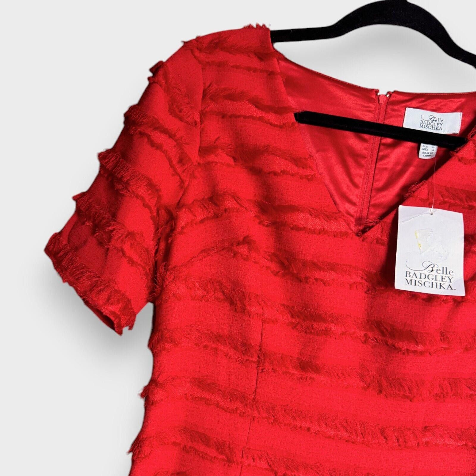 Badgley Mischka Badgley Mischka Dress Grace Red Fringe Size 6 Cocktail Party Size M / US 6-8 / IT 42-44 - 4 Thumbnail