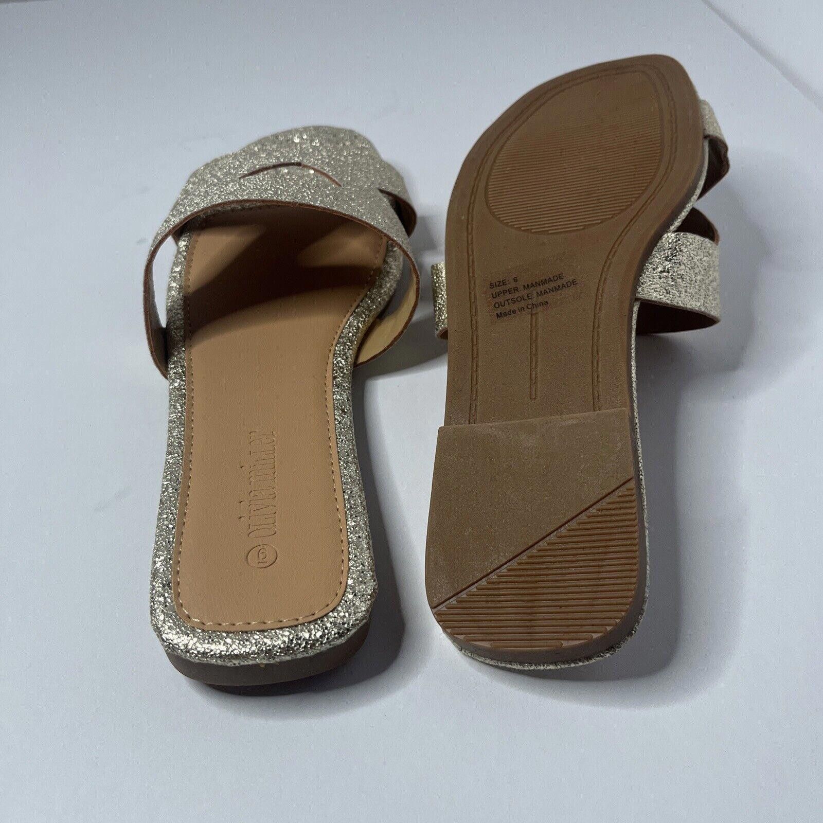 Designer Olivia Miller Woman's Mia Gold Speckle Slides Size 6 New Size US 6 / IT 36 - 4 Thumbnail