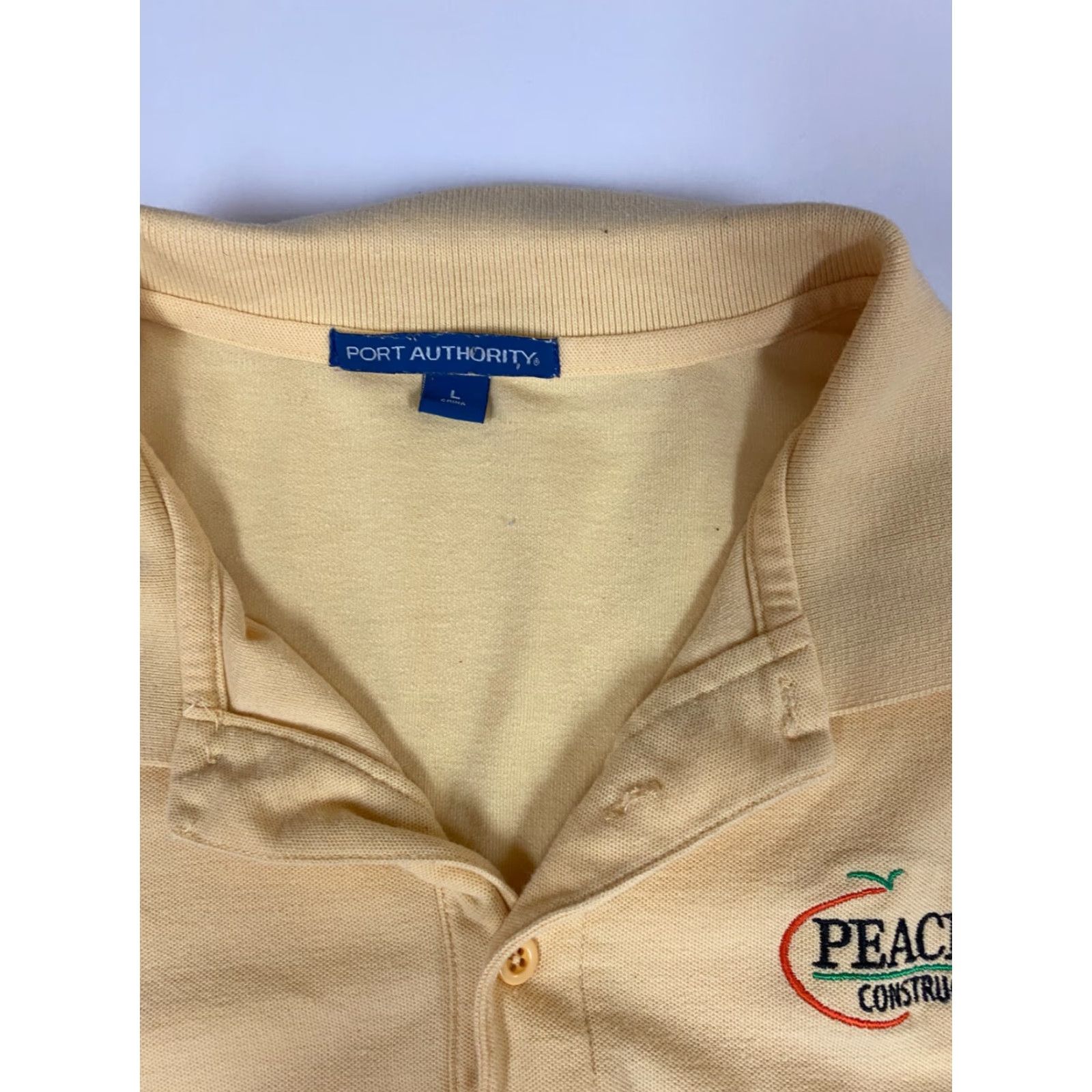 Port Authority Peach State Port Authority Polo Shirt L Mens Short Sleeve Yellow Knit Cotton Regular Button Collar Golf Breathable Solid 2000s Theme American Size US L / EU 52-54 / 3 - 4 Thumbnail