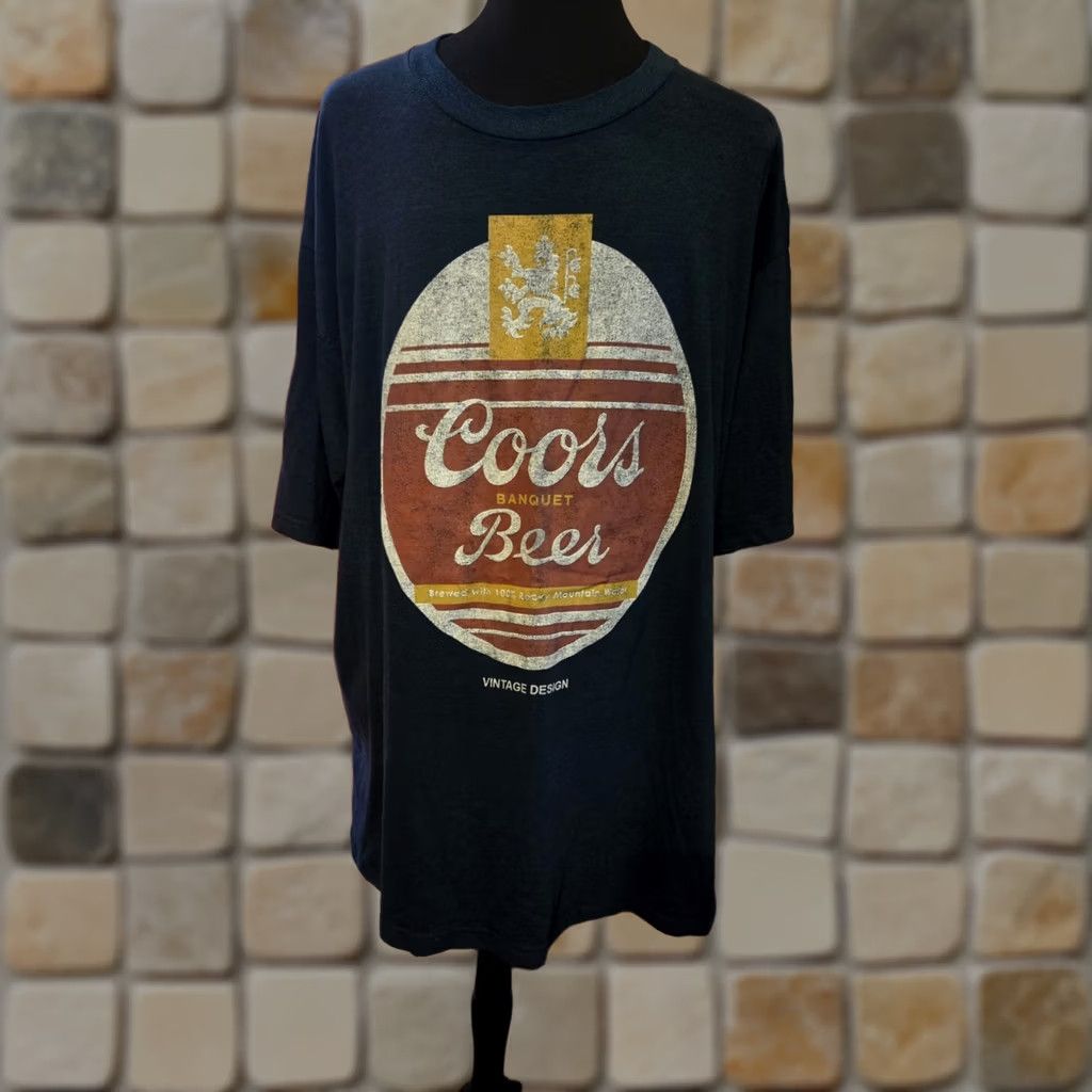 Vintage Coors Beer T-Shirt Mens 4XLT Blue Retro Logo Classic Graphic Tee Size US XXL / EU 58 / 5 - 1 Thumbnail