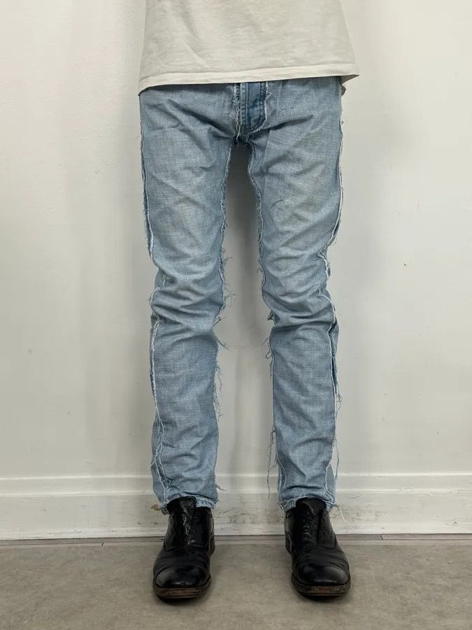 Maison Margiela FW2012 Maison Margiela H&M Light Blue Denim Inside-Out Jeans Size US 32 / EU 48 - 1 Thumbnail