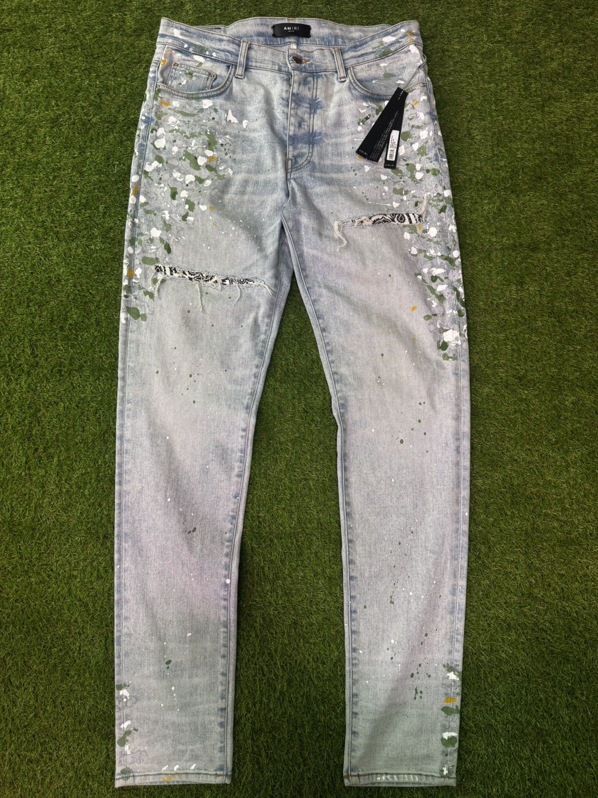 Amiri Amiri Paisley Paint Splatter Denim Size US 34 / EU 50 - 1 Thumbnail