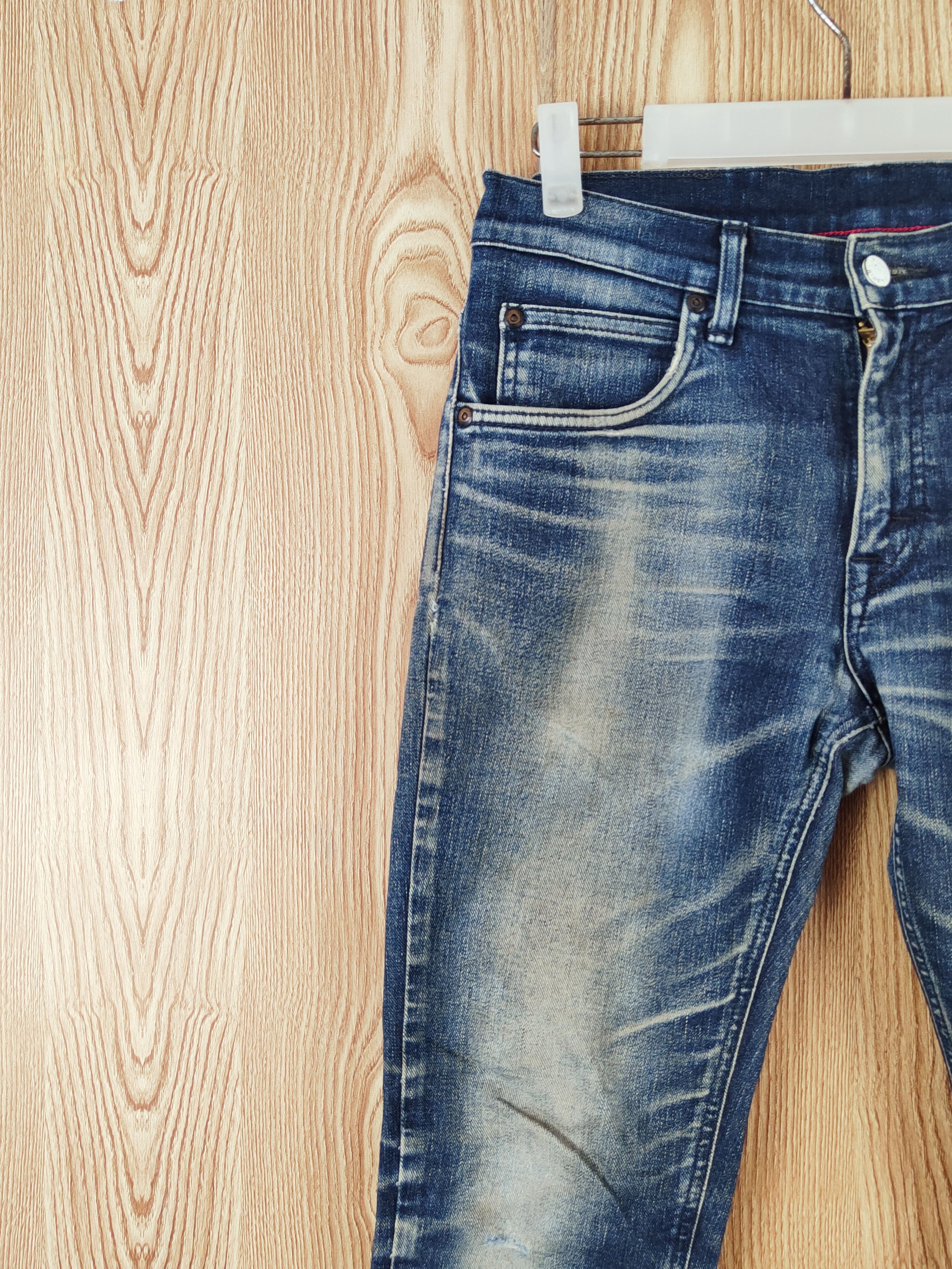 Japanese Brand Lee Dark Blue Distressed Ripped Jeans #W795 Size US 29 - 3 Thumbnail