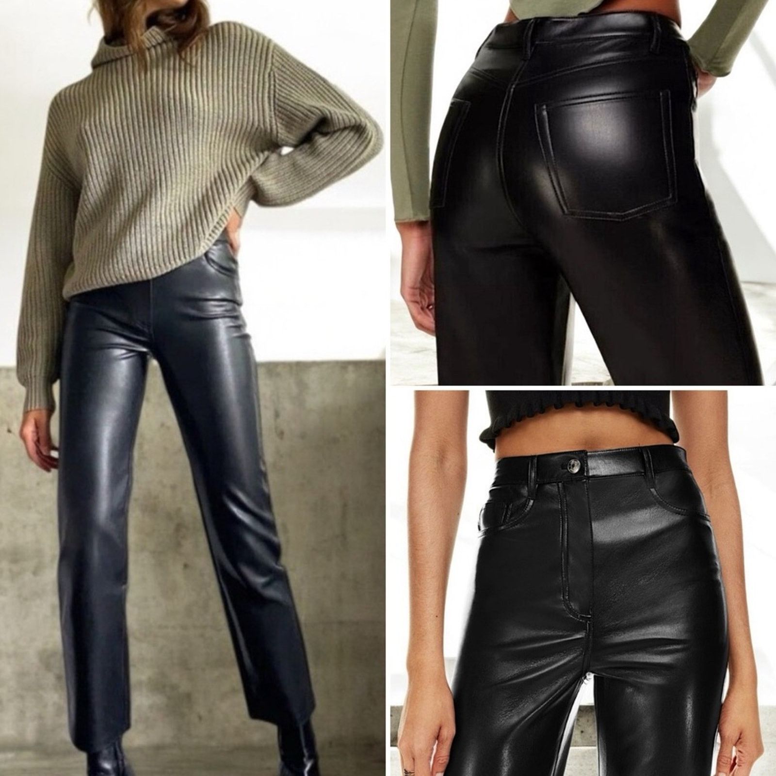 Aritzia Wilfred $148 Faux Leather Melina Pant sz 4 EUC