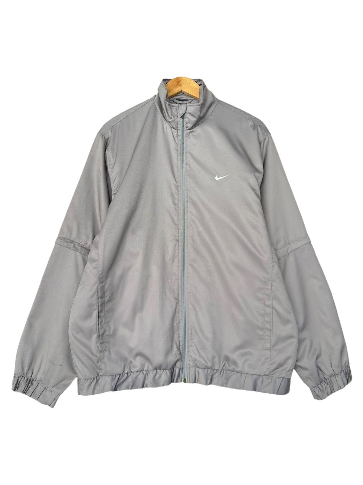 Nike × Vintage Vintage 2000s Nike Zipper Grey Light Jacket Size US XL / EU 56 / 4 - 1 Thumbnail