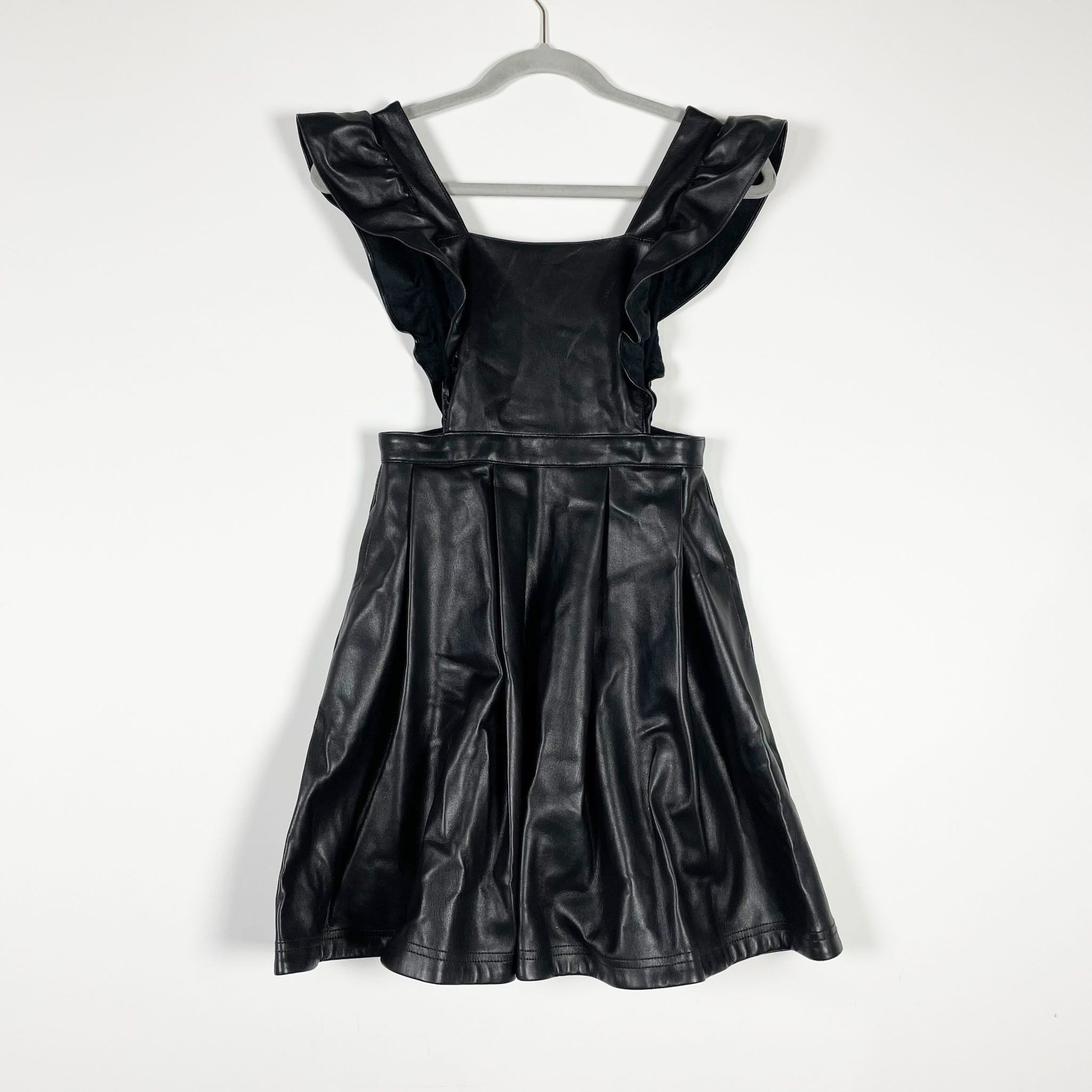 Anthropologie Maeve Anthropologie Faux Vegan Leather Pinafore Size XS / US 0-2 / IT 36-38 - 1 Thumbnail
